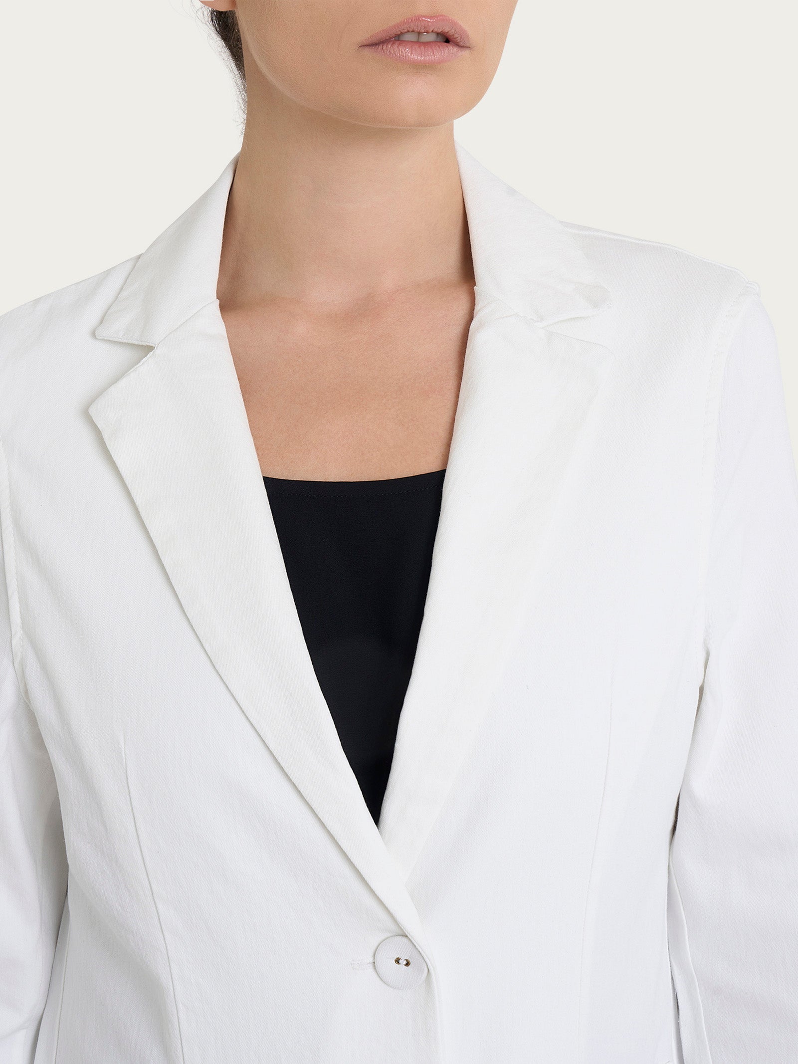 Ragno Super Denim blazer due bottoni donna bianco denim leggero