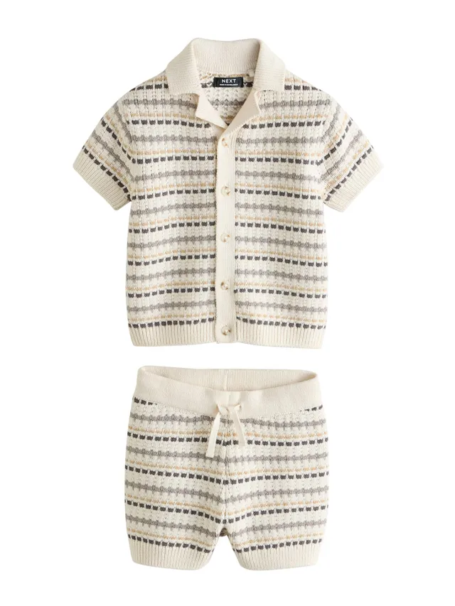 Next polo shorts completo bambino 92-98 maglia testurizzata
