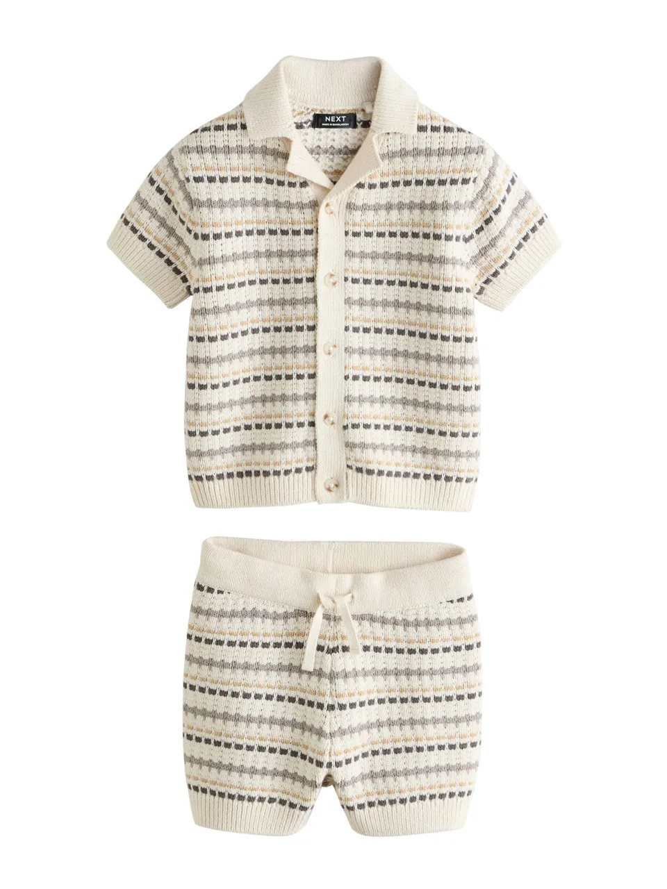 Next polo shorts completo bambino 92-98 maglia testurizzata