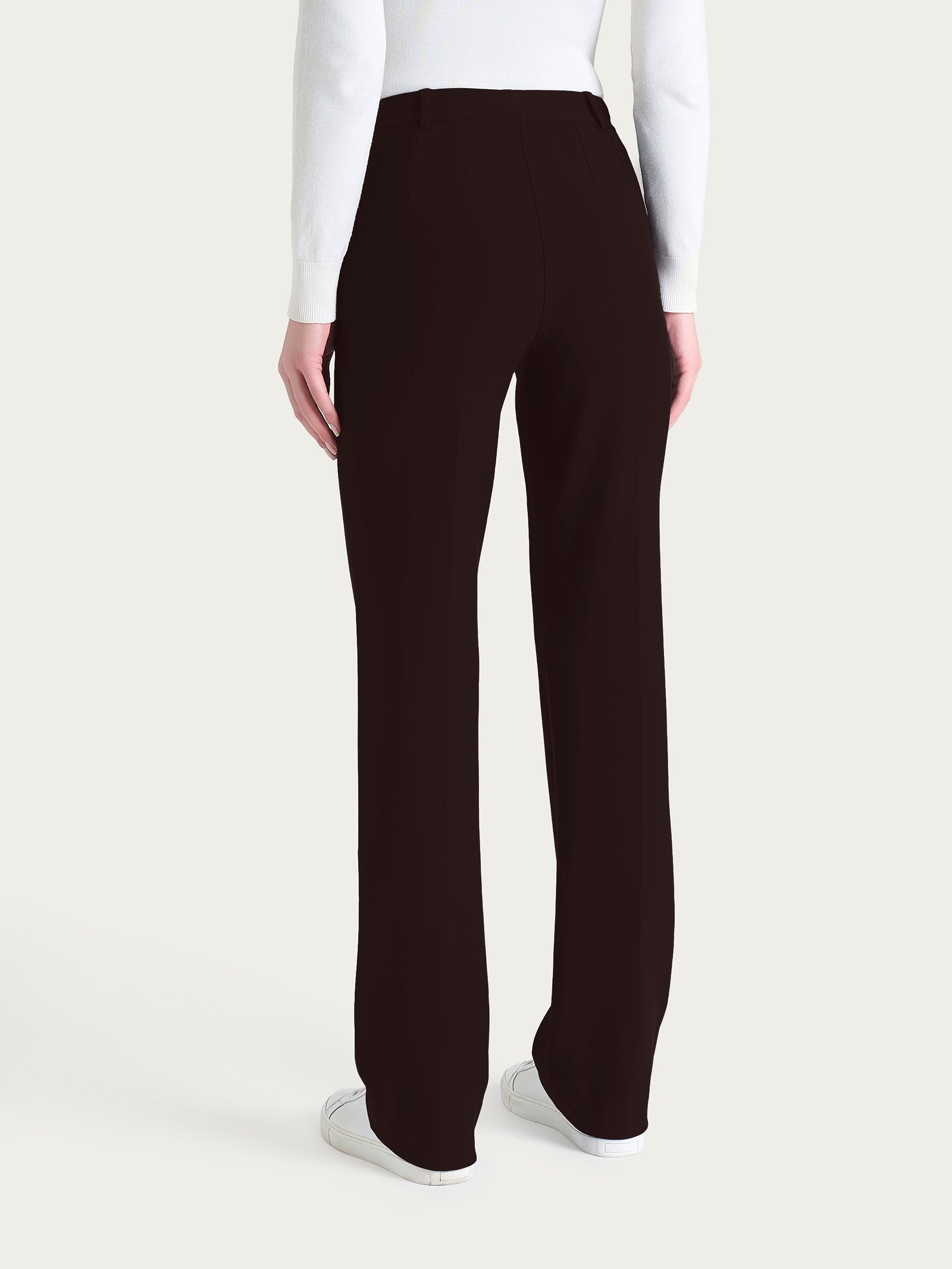 Ragno Compact pantalone donna ampio marrone tasche risvolto