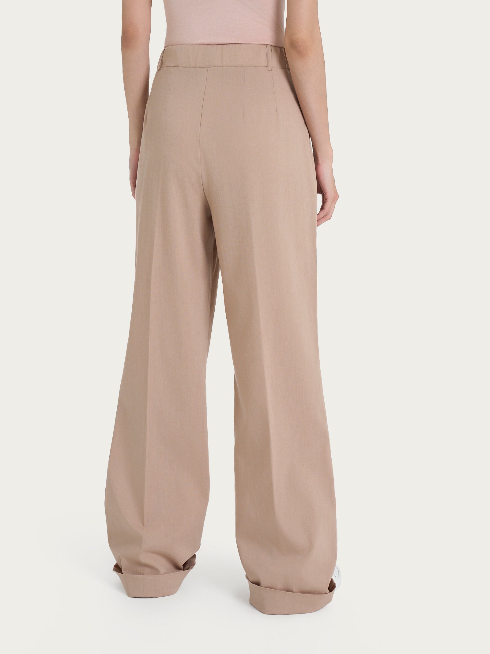 Ragno Super Natural pantalone ampio Warm Taupe tencel