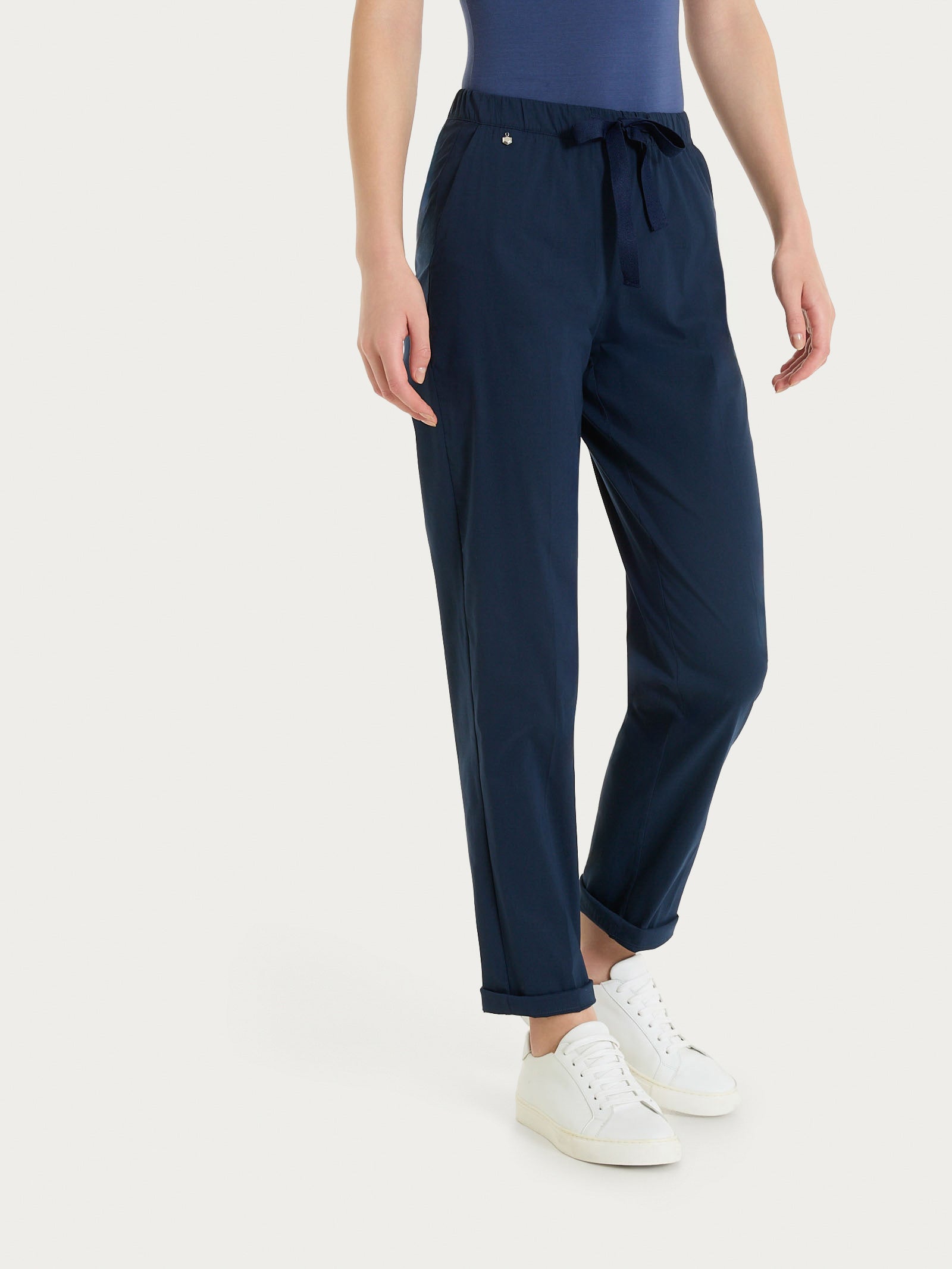 Ragno Super Fresh pantalone jogger donna Bleu cotone elasticizzato