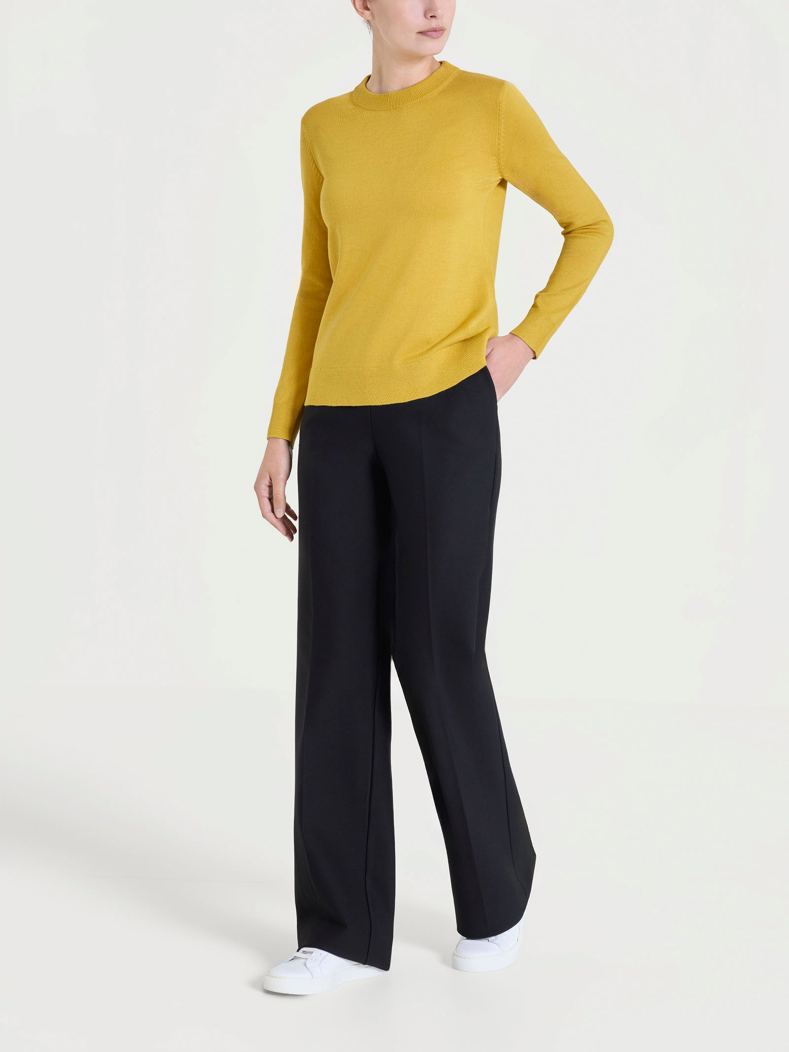 Ragno Four Seasons Girocollo Maglia Oil Yellow manica lunga