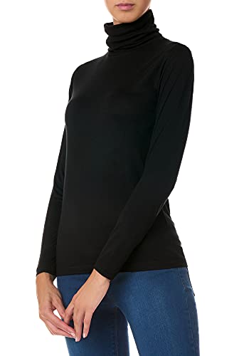 Goldenpoint Dolcevita Maglia Donna Nera M Collo Alto