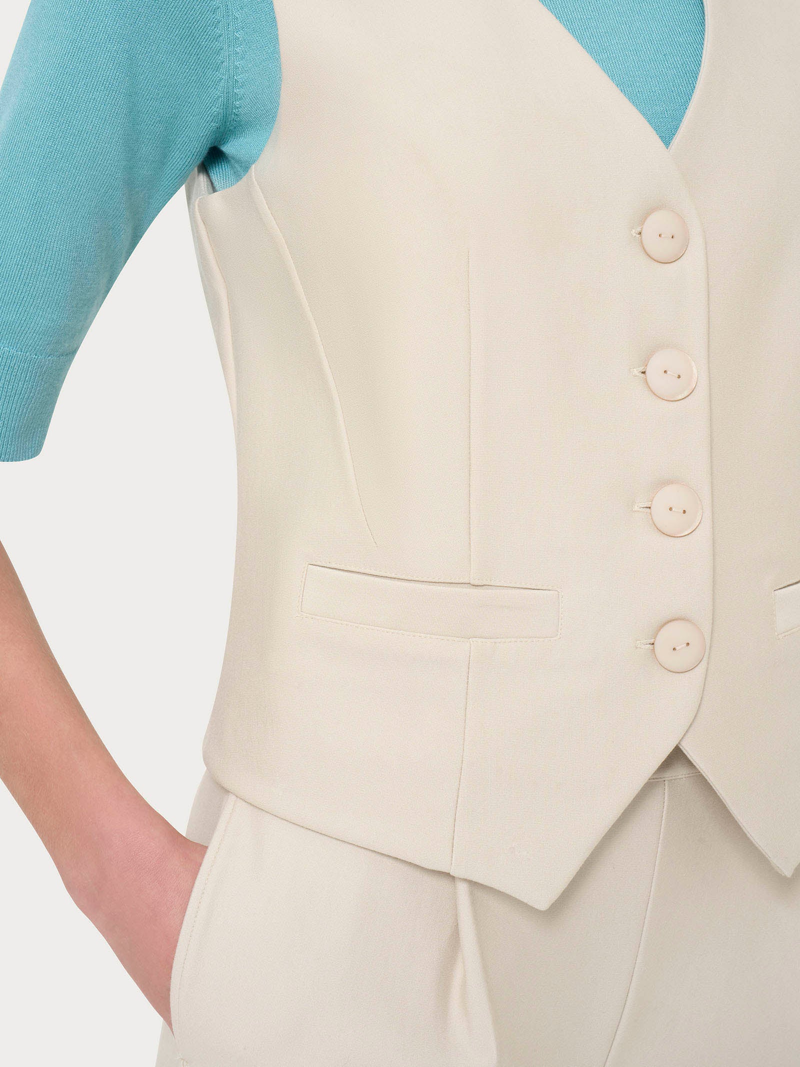 Ragno Compact gilet quattro bottoni Champignon elegante