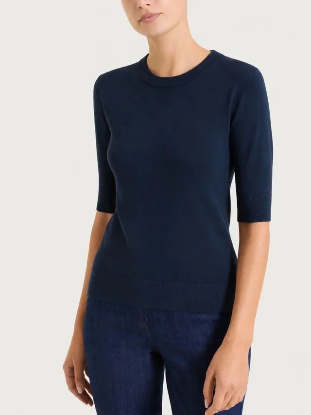 Ragno Four Seasons maglia girocollo manica corta blu Bleu
