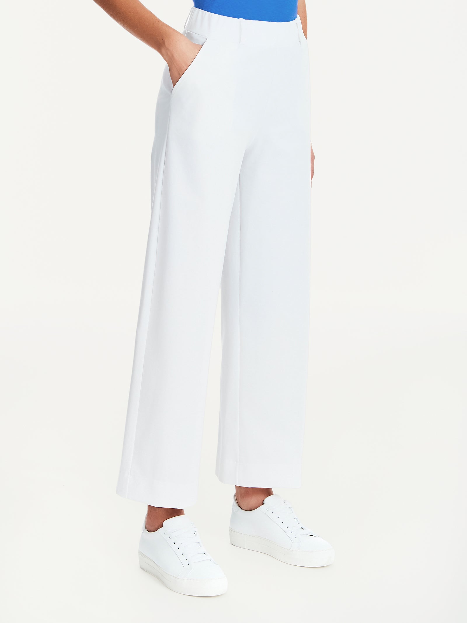 Ragno Compact Light Pantalone Ampio Caviglia Bianco Tasche