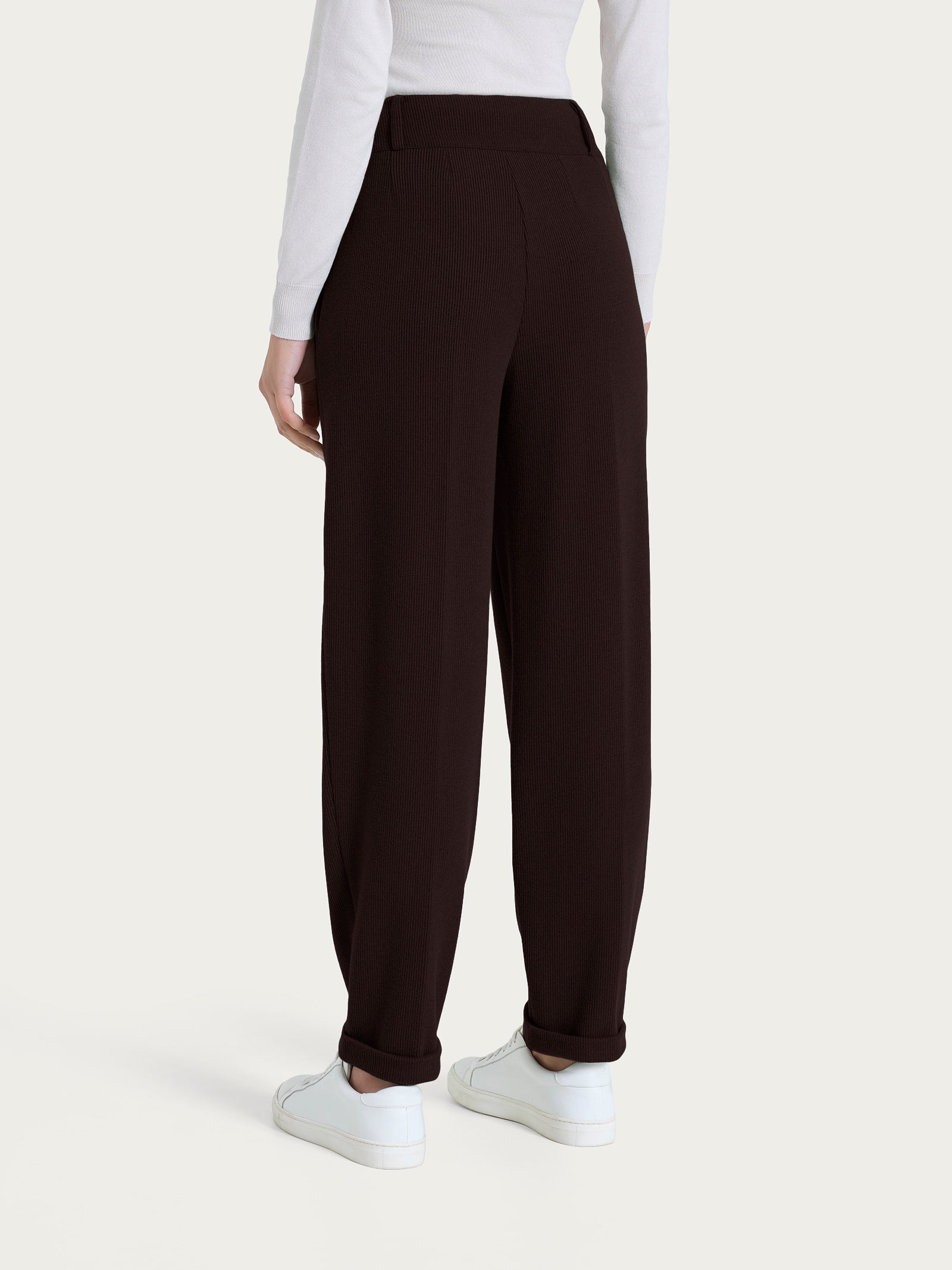 Ragno Relaxed Wardrobe Pantalone Tapered Velvet Chocolate Torte