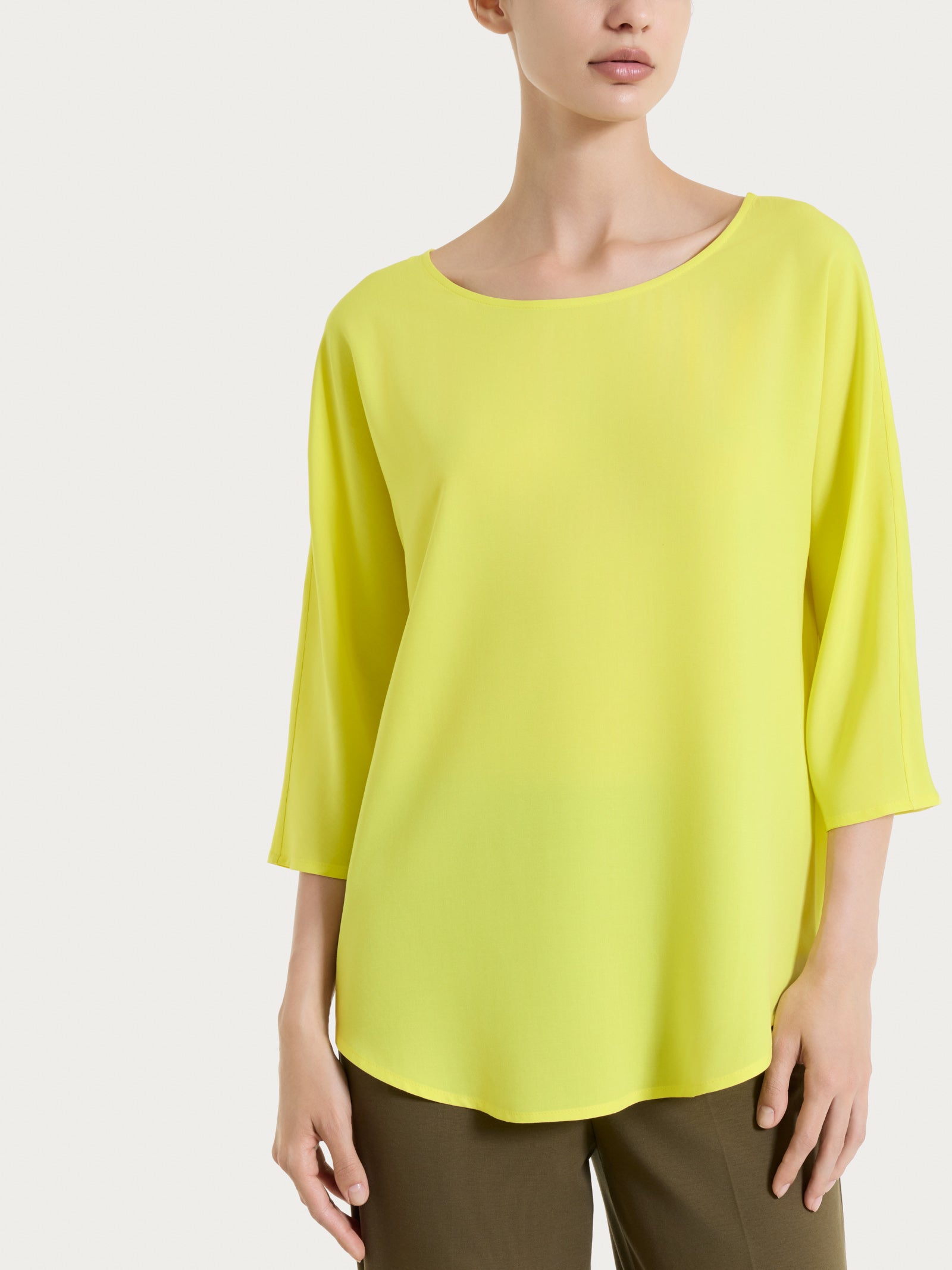 Ragno Blusa Manica 3/4 Voile Stretch Acacia giallo viscosa
