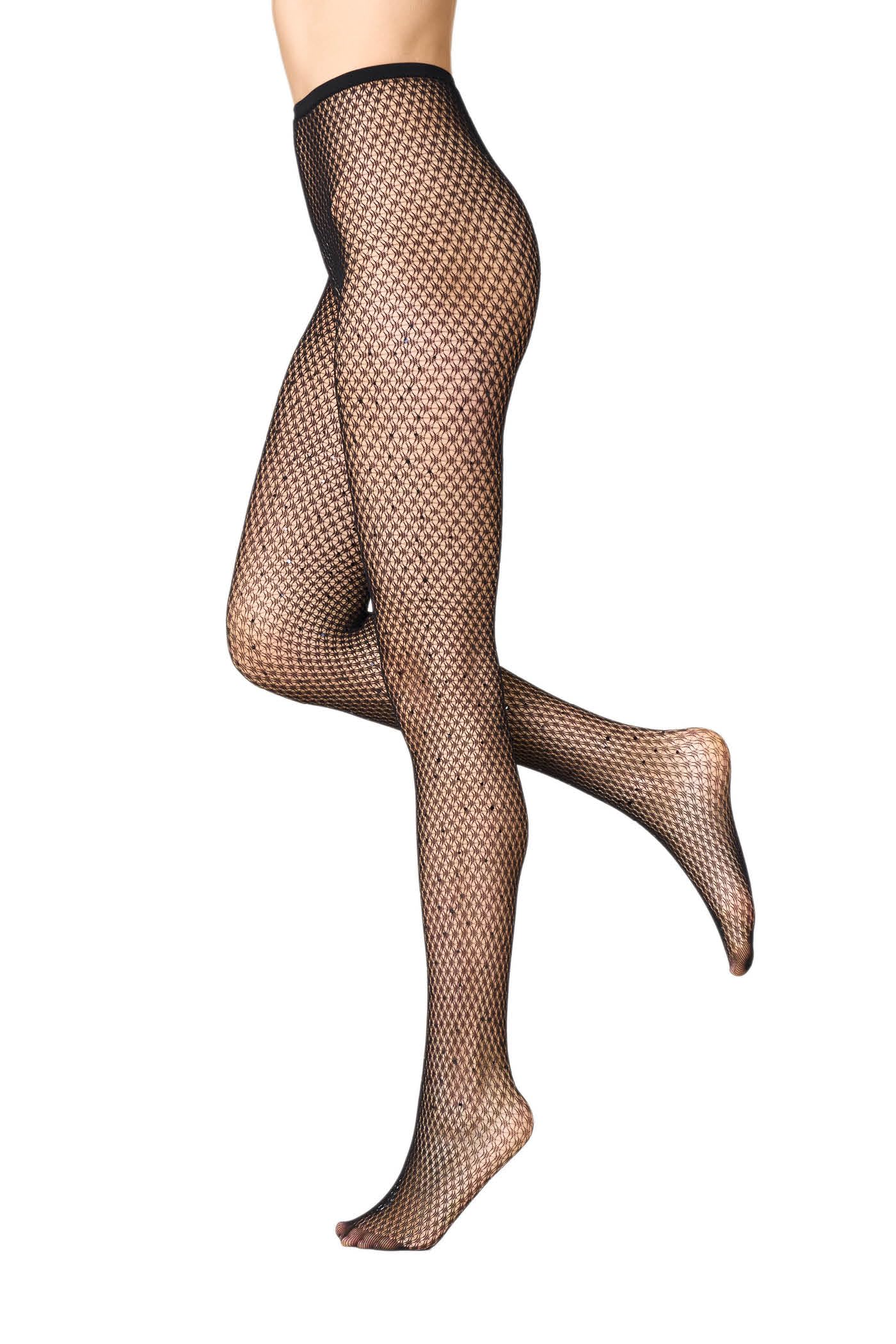 Goldenpoint Rete Paillettes collant donna taglia S con strass
