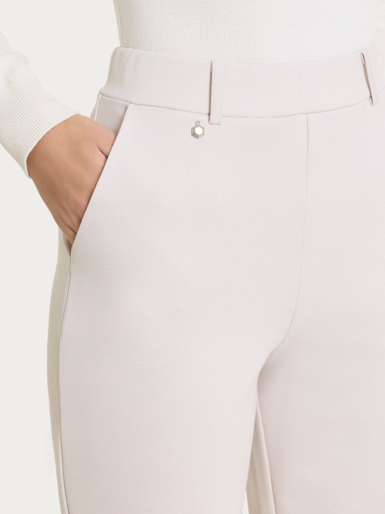Ragno Cashmere Compact Pantalone Ampio Champignon viscosa