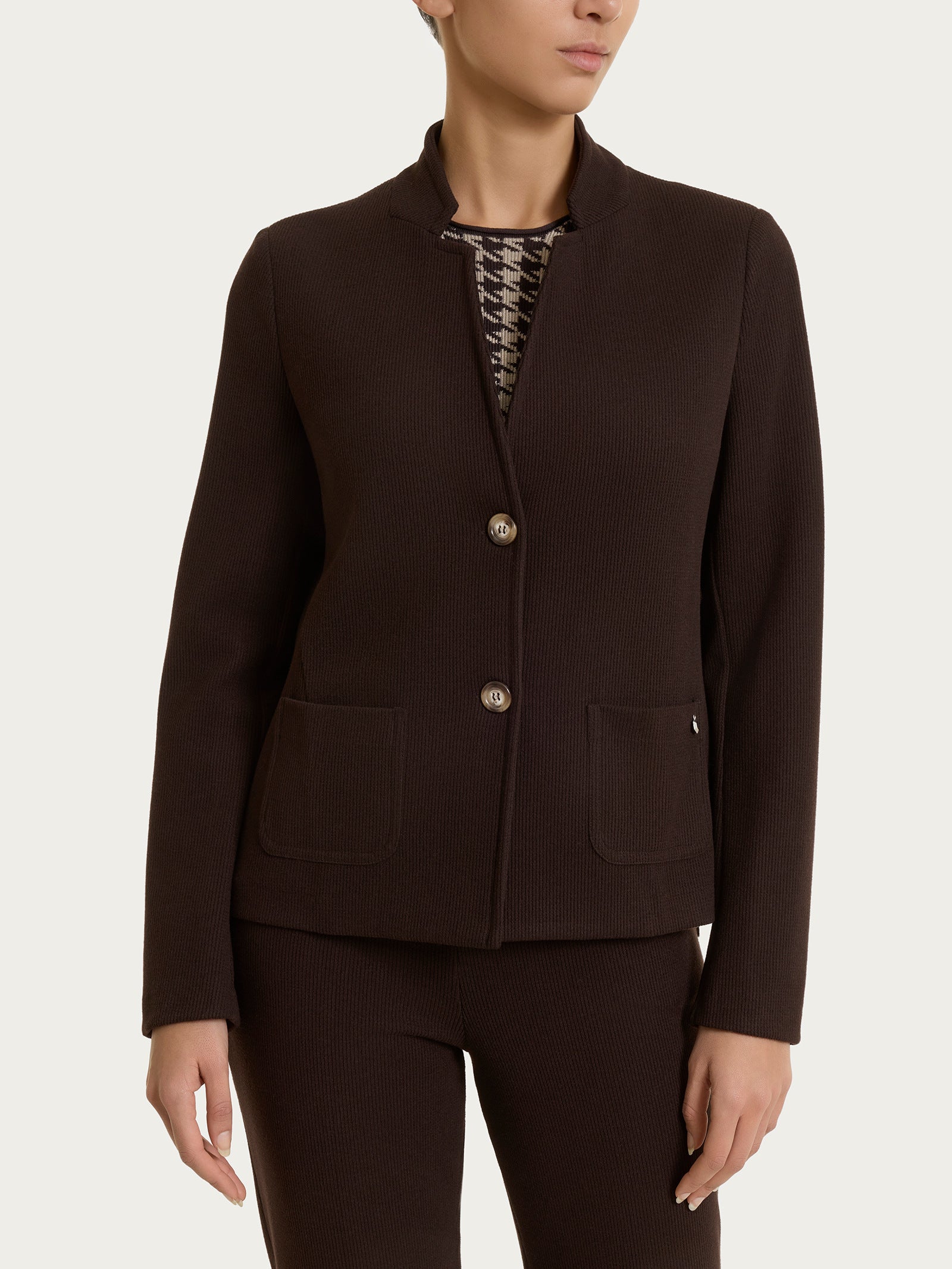 Ragno Relaxed Wardrobe blazer corto marrone chocolate