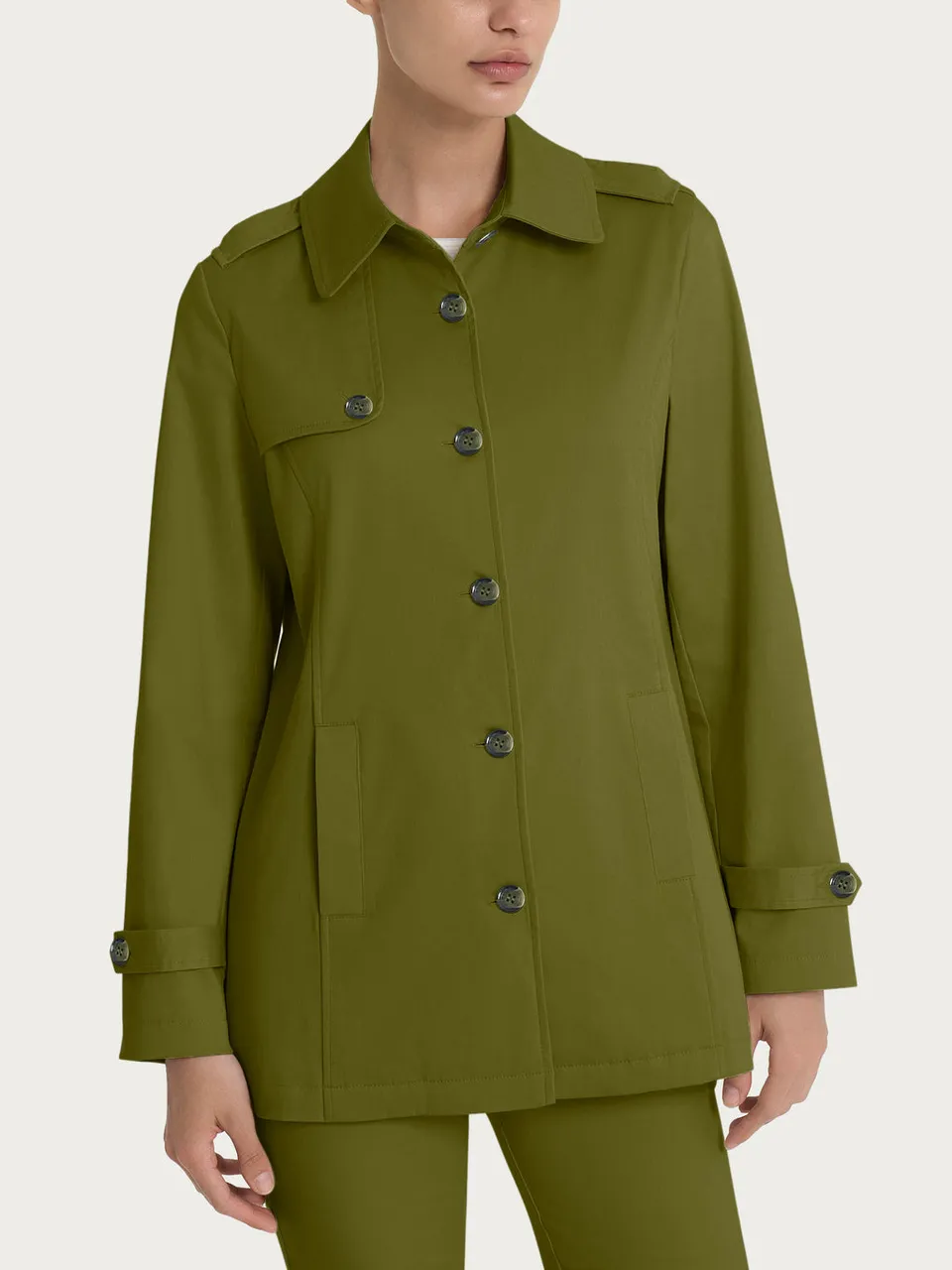 Ragno Satin Power WR Trench leggero verde cotone