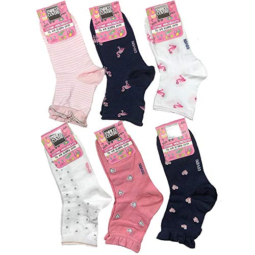 Lady C Enrico Coveri calzini bimba cotone 6 paia assortiti