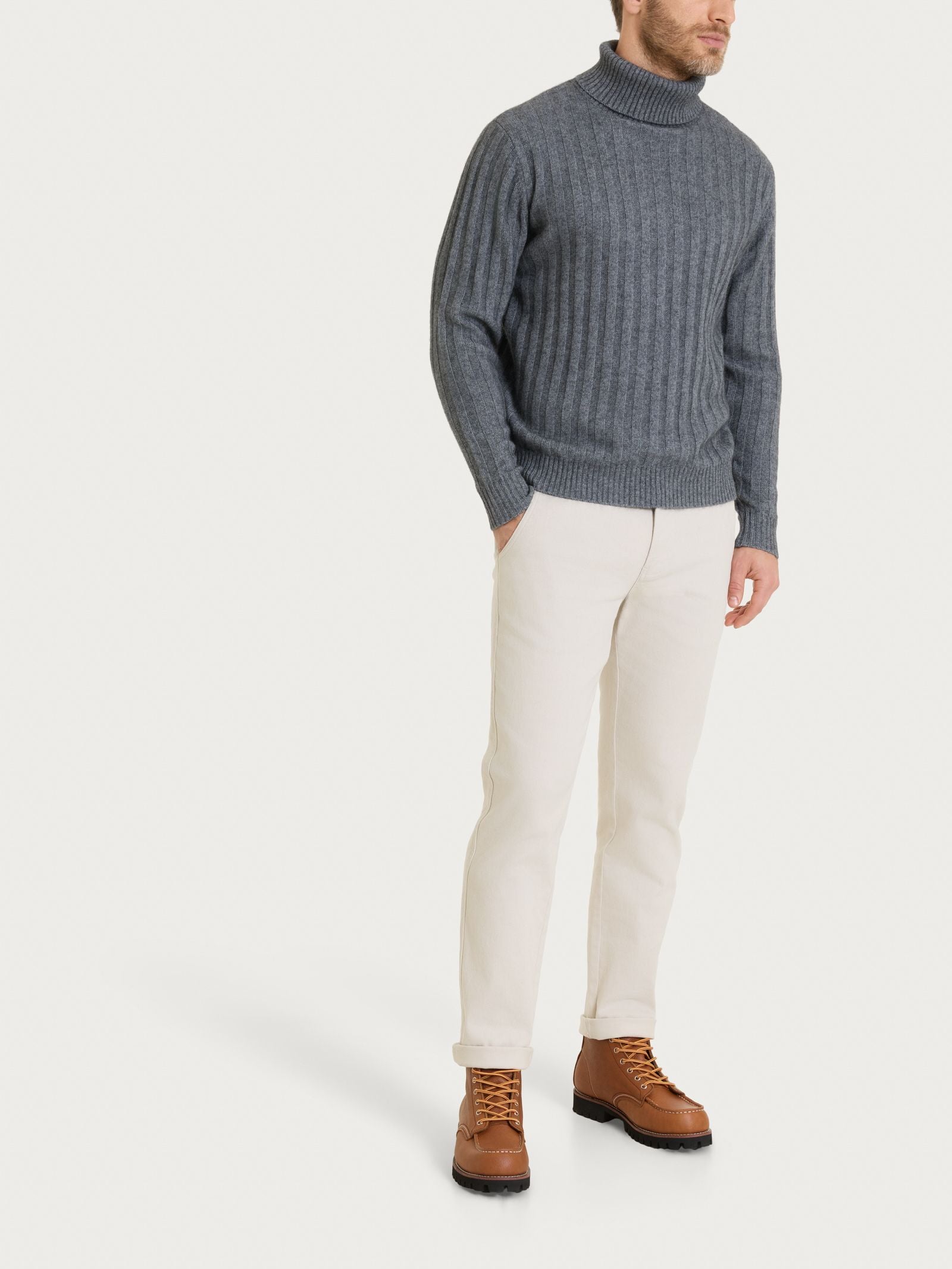 Ragno Natural Soft dolcevita uomo Ferro Mel costa piatta