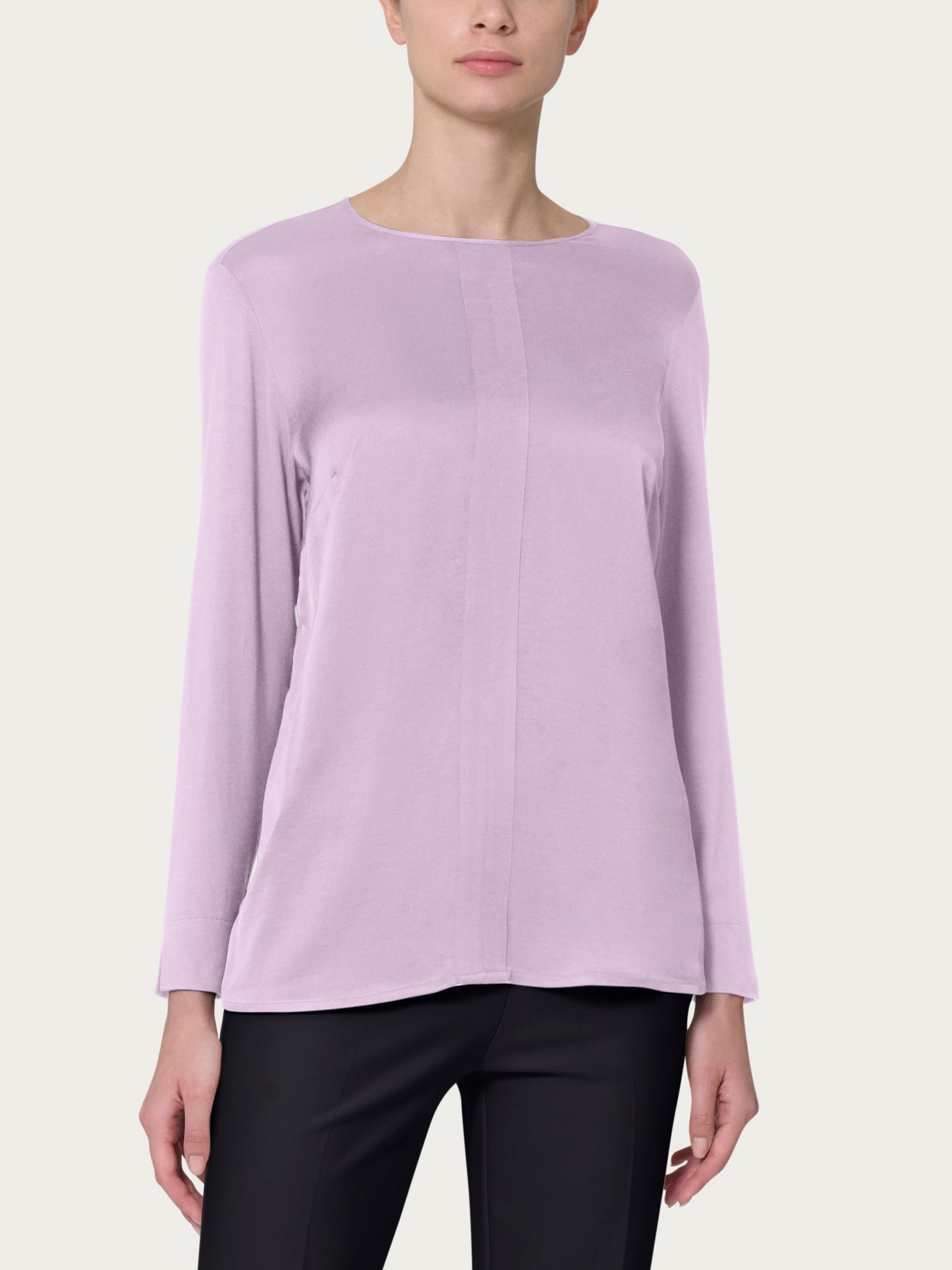 Ragno Viscosa blusa girocollo orchid petal manica lunga
