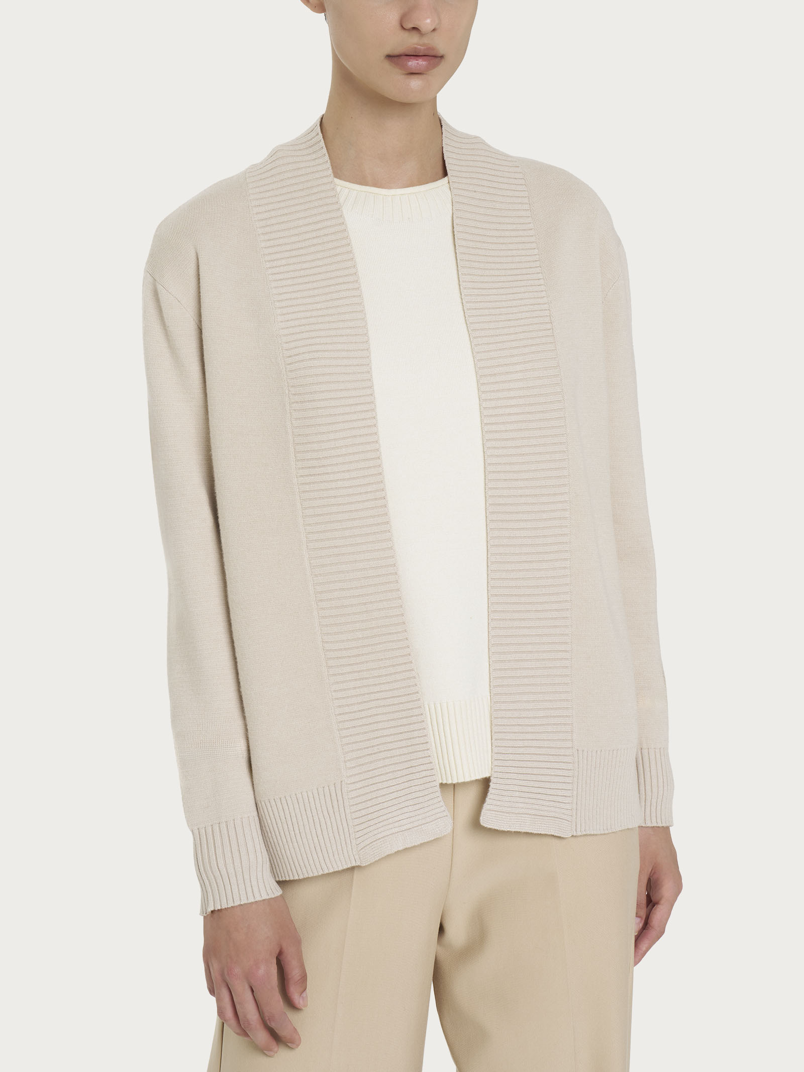 Ragno Super Soft Cardigan aperto champignon misto viscosa