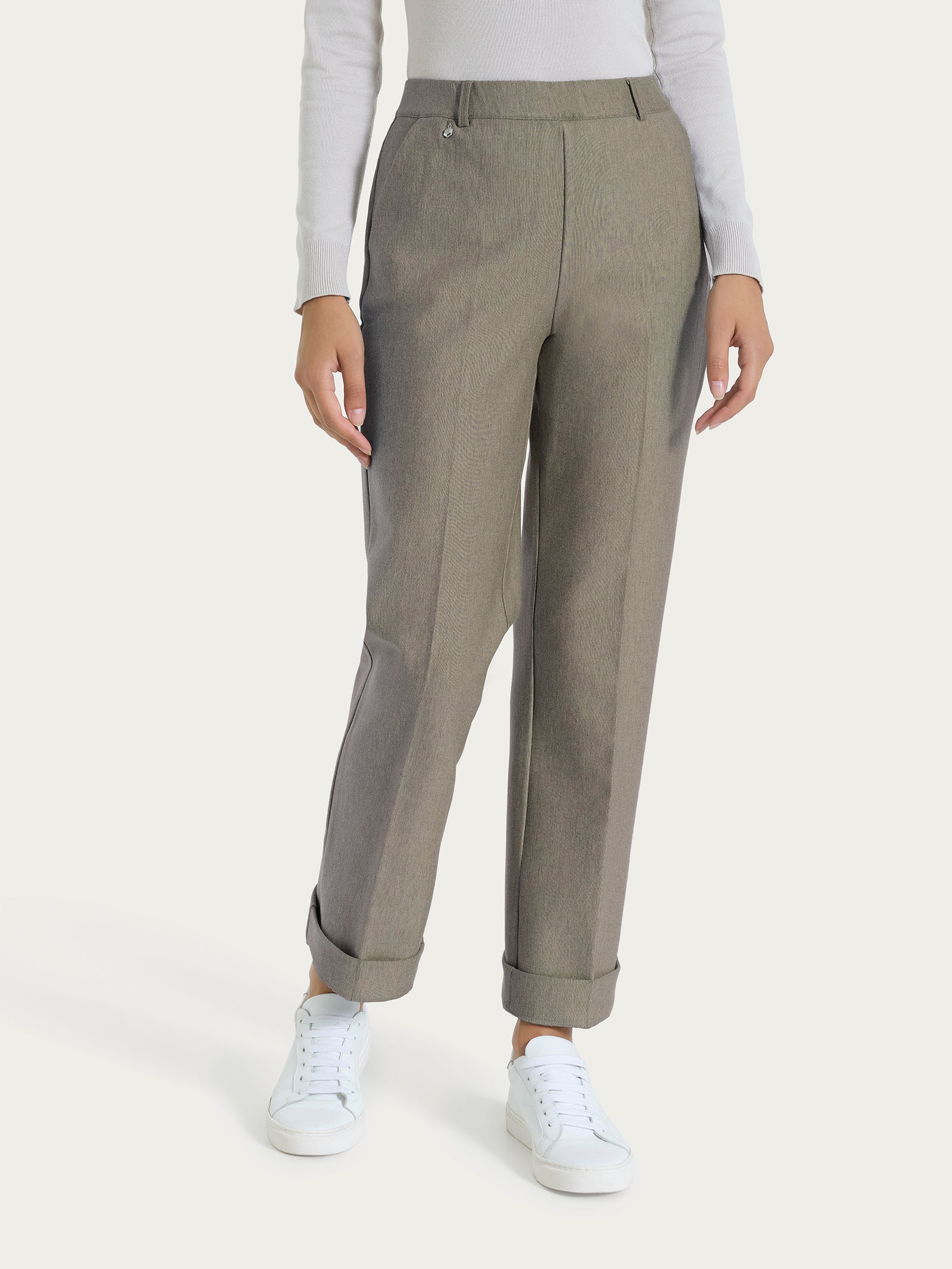 Ragno Compact Pantalone Ampio Glace Mel. wide leg