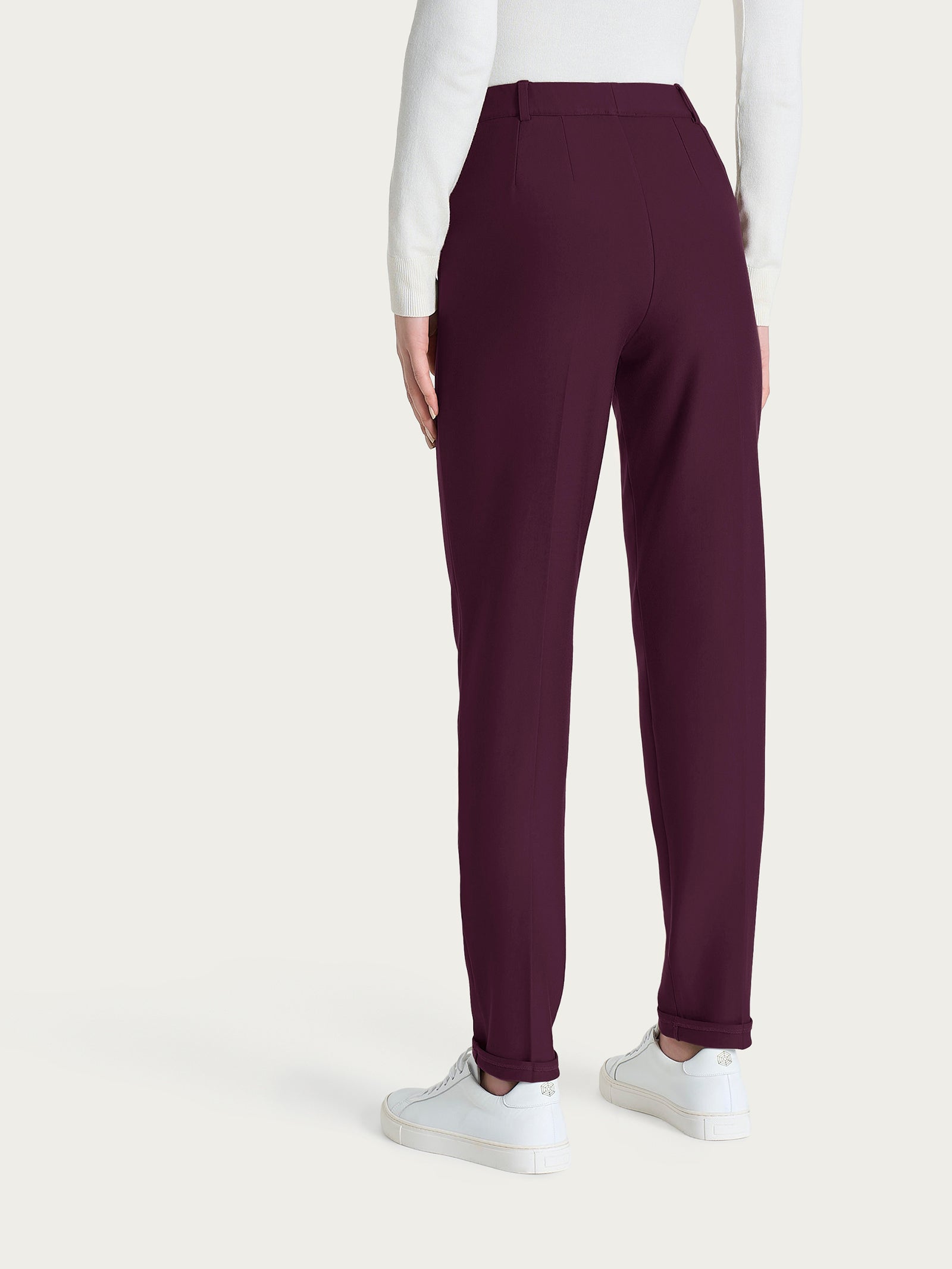 Ragno Compact Chino Pantalone Viola con Tasche