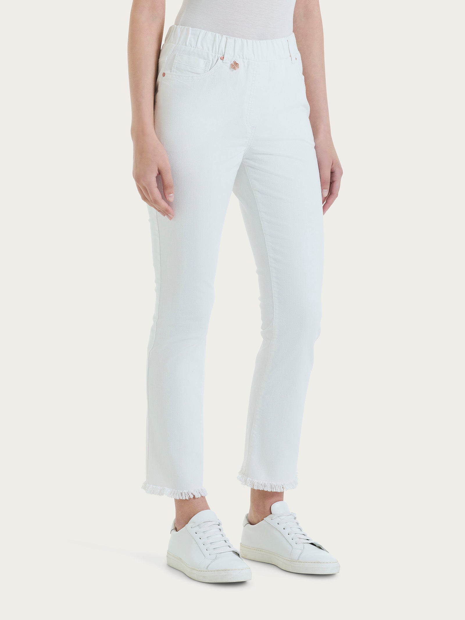Ragno Super Denim Jeans Straight donna elasticizzato Bianco