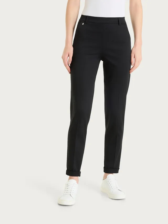 Ragno Satin Power Pantalone Chino Slim Nero elegante
