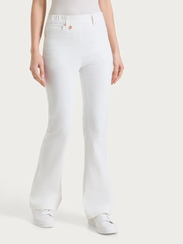 Ragno Light Denim Jeans flare bianco vita piatta