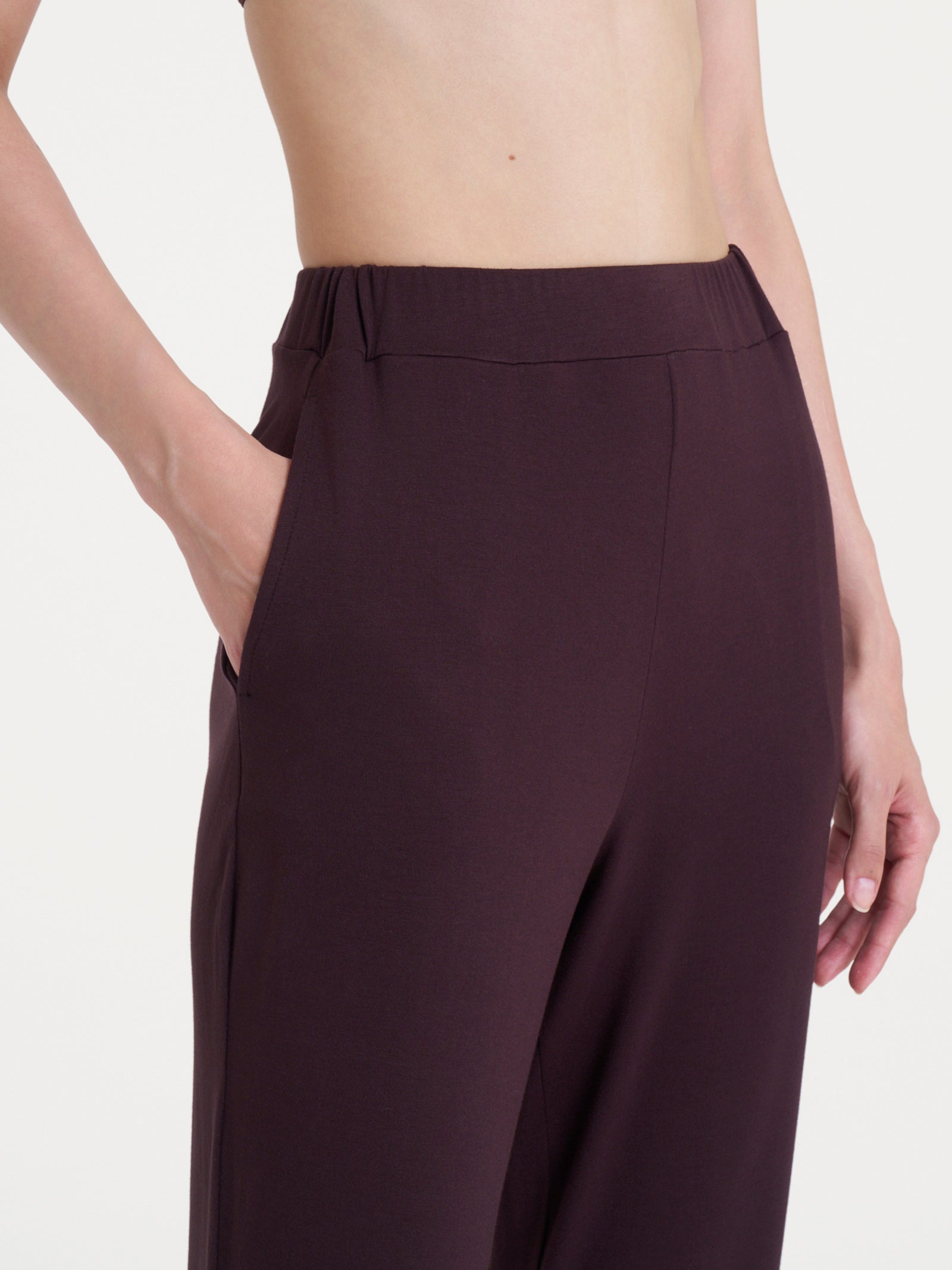 Ragno Viscosa Summer Straight Leg pantalone dritto marrone tasche