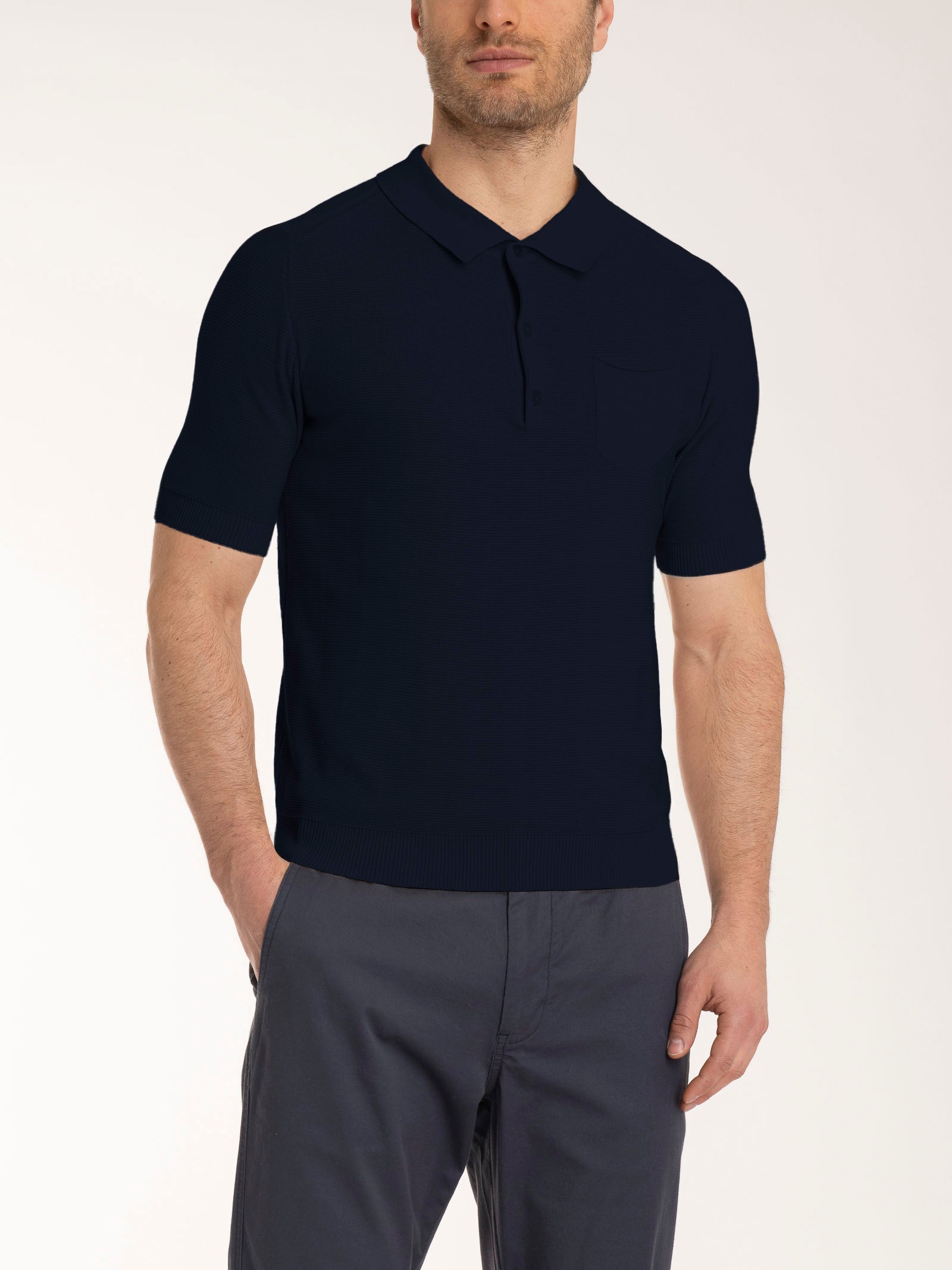 Ragno Puro Cotone polo uomo Outer Space manica corta