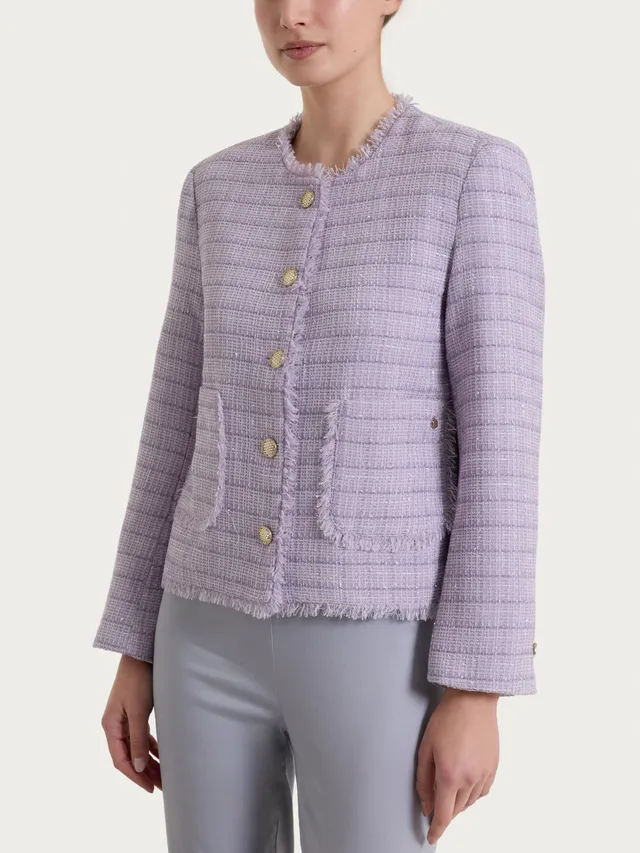 Ragno Compact Giacca Corta Boucle Fant.Iris viola tartan