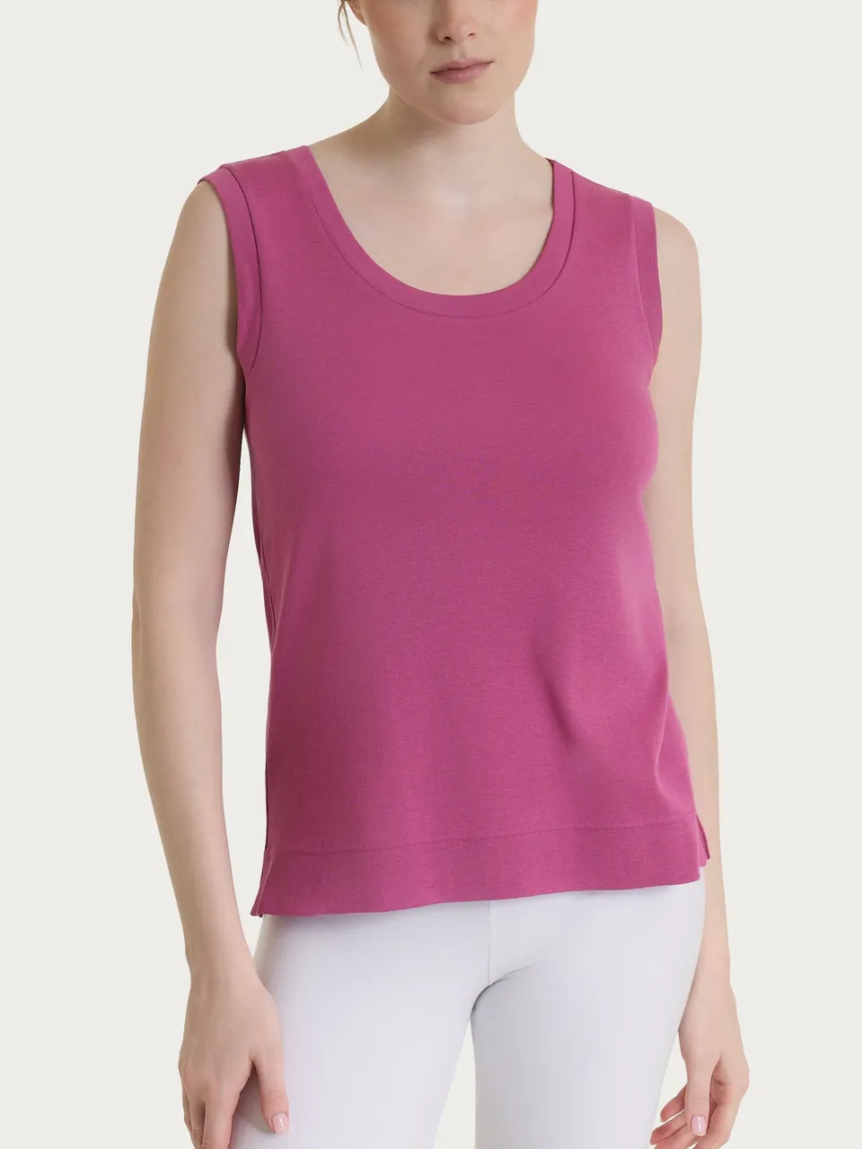Ragno Eco Cotton top spalla larga rosa uso casa
