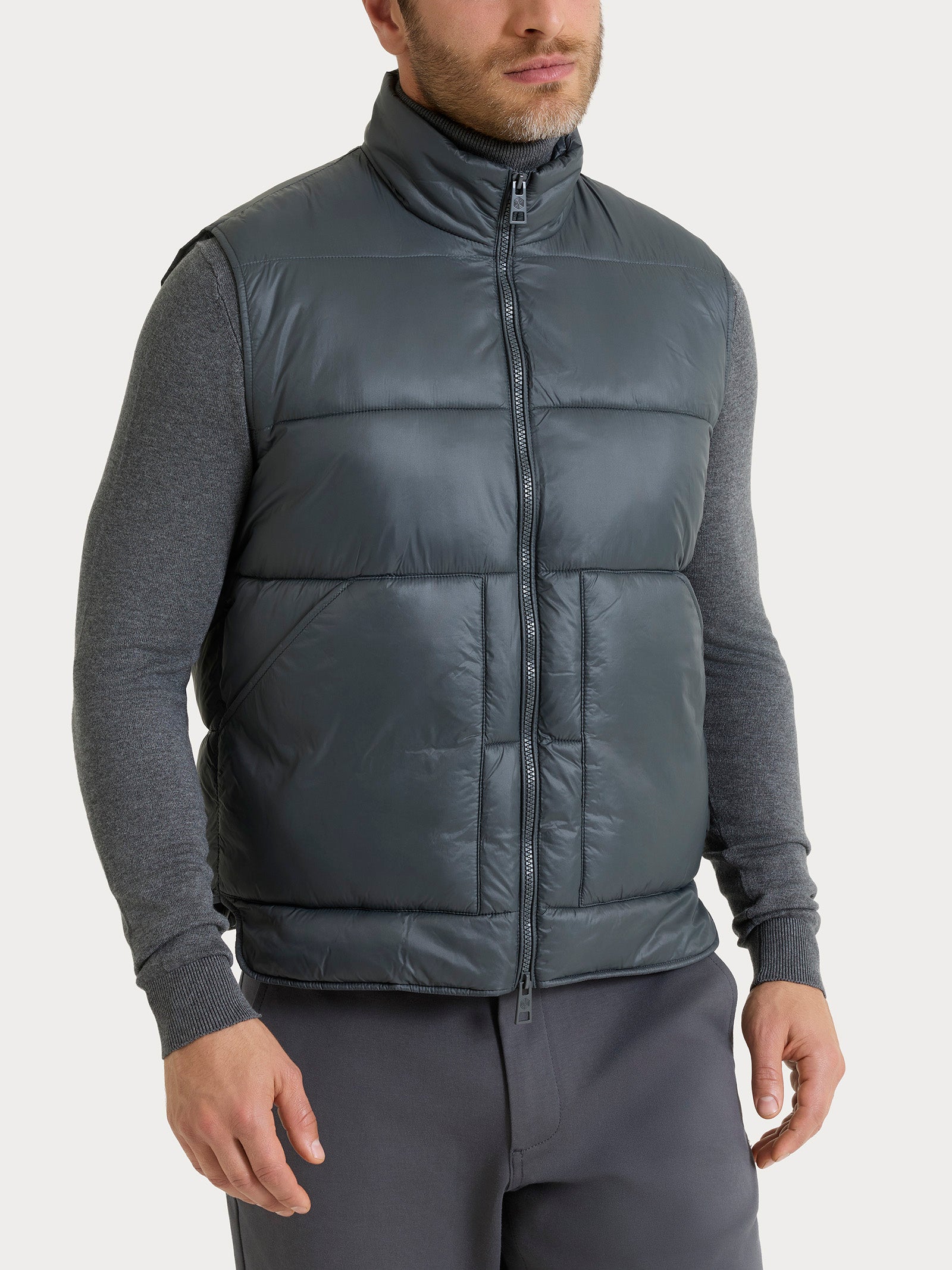 Ragno Vegan Down Piumino Shiny Smanicato Dark Shadow collo alto