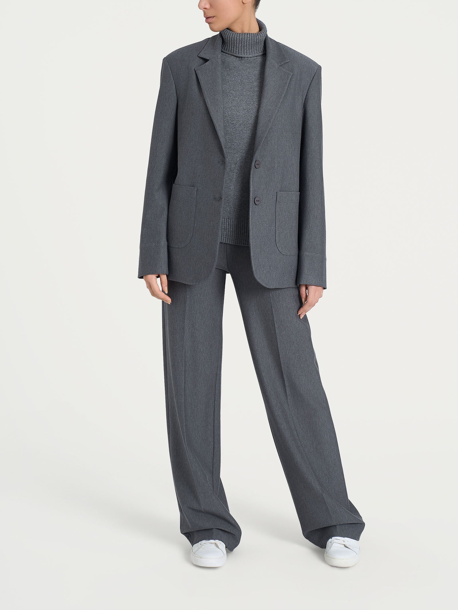 Ragno Compact Blazer Over Due Bottoni Donna Ardesia Elasticizzato