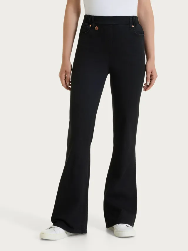 Ragno Super Denim Jeans Flare Scampanato Nero con Tasche