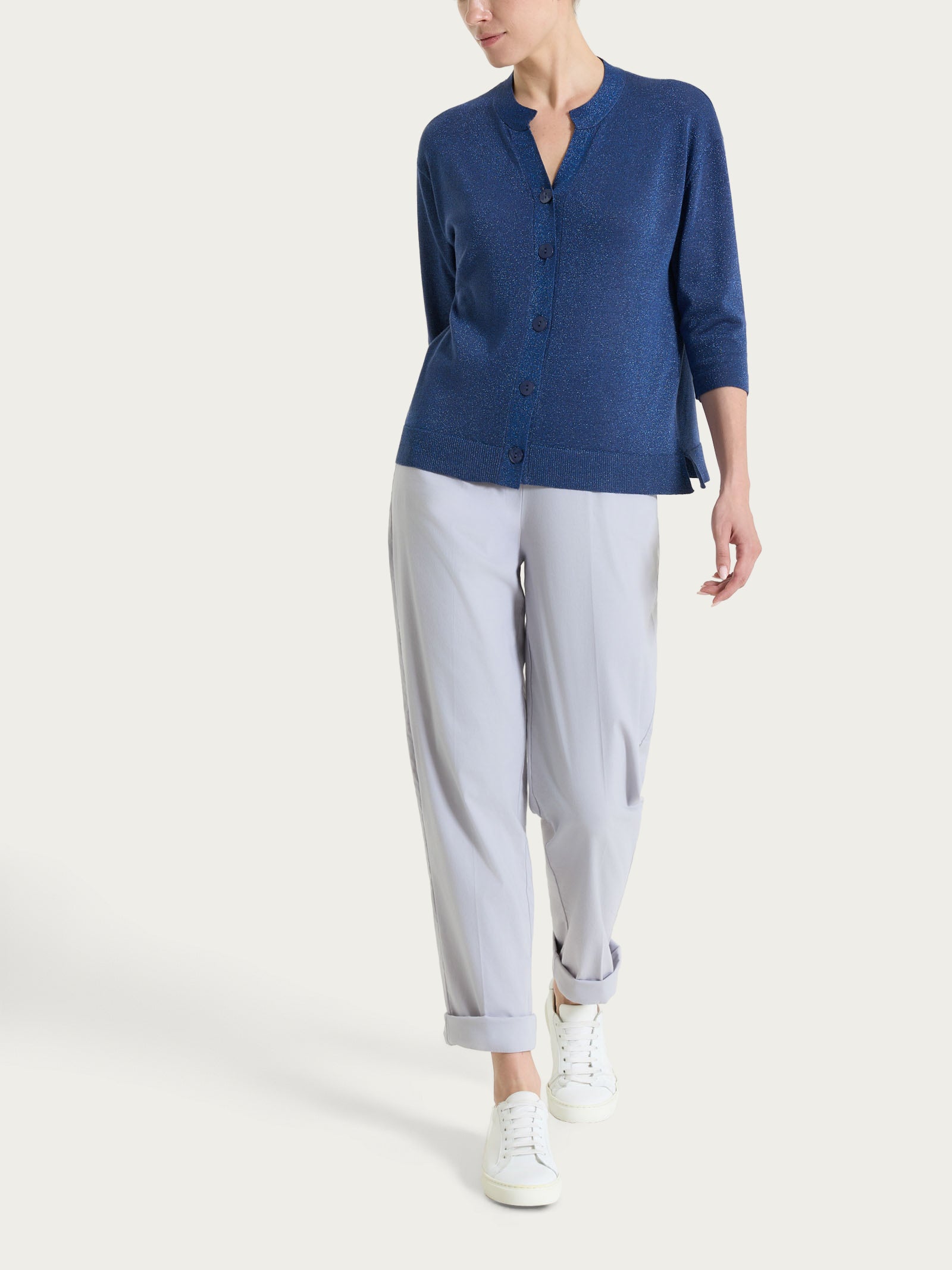 Ragno Summertime Lurex cardigan bottoni Oceana