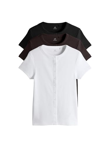 Geo Next The Set T-Shirt Coste Bottoni donna 3 pezzi comoda