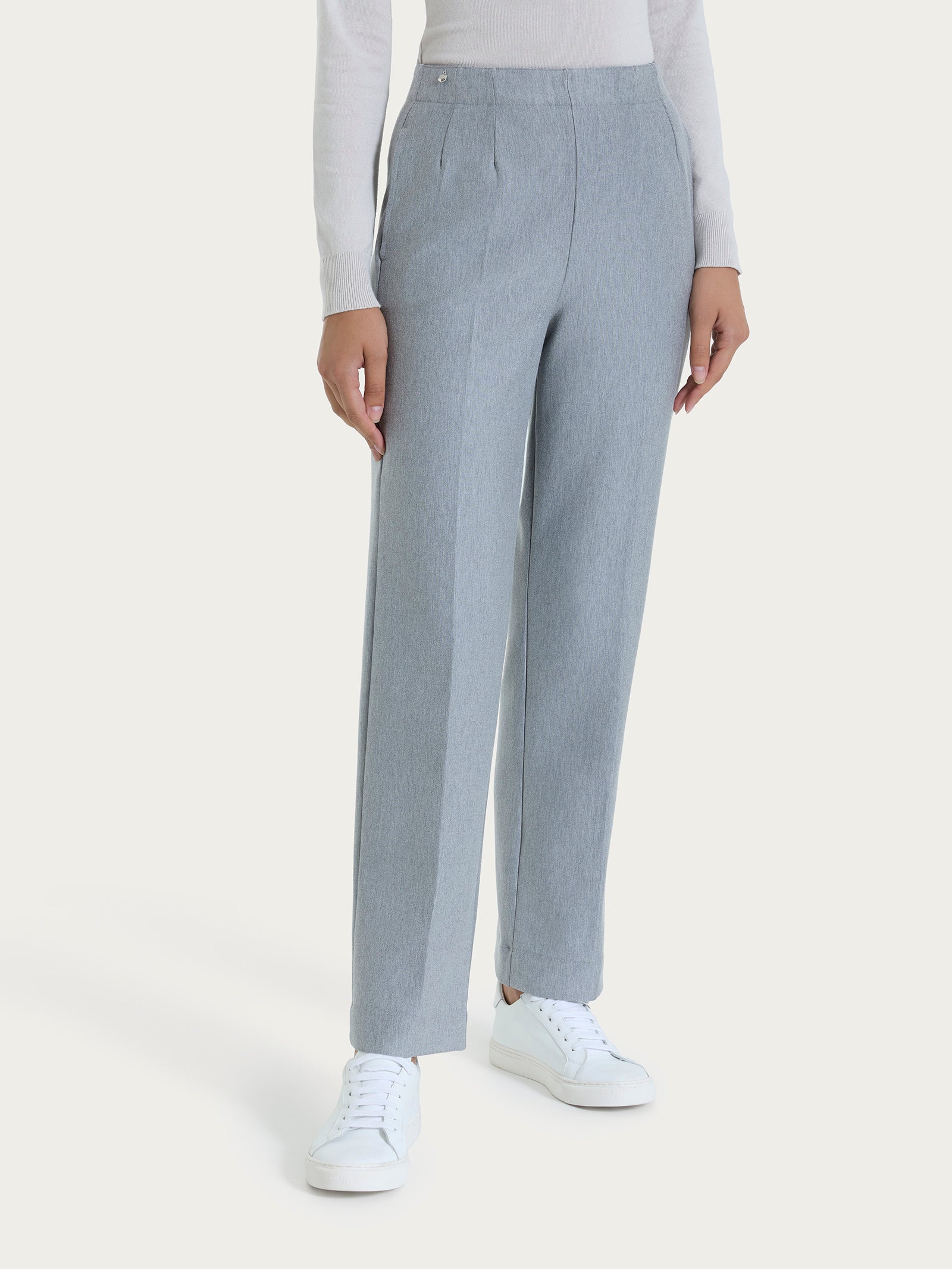 Ragno Compact The Straight Leg pantalone grigio tasche
