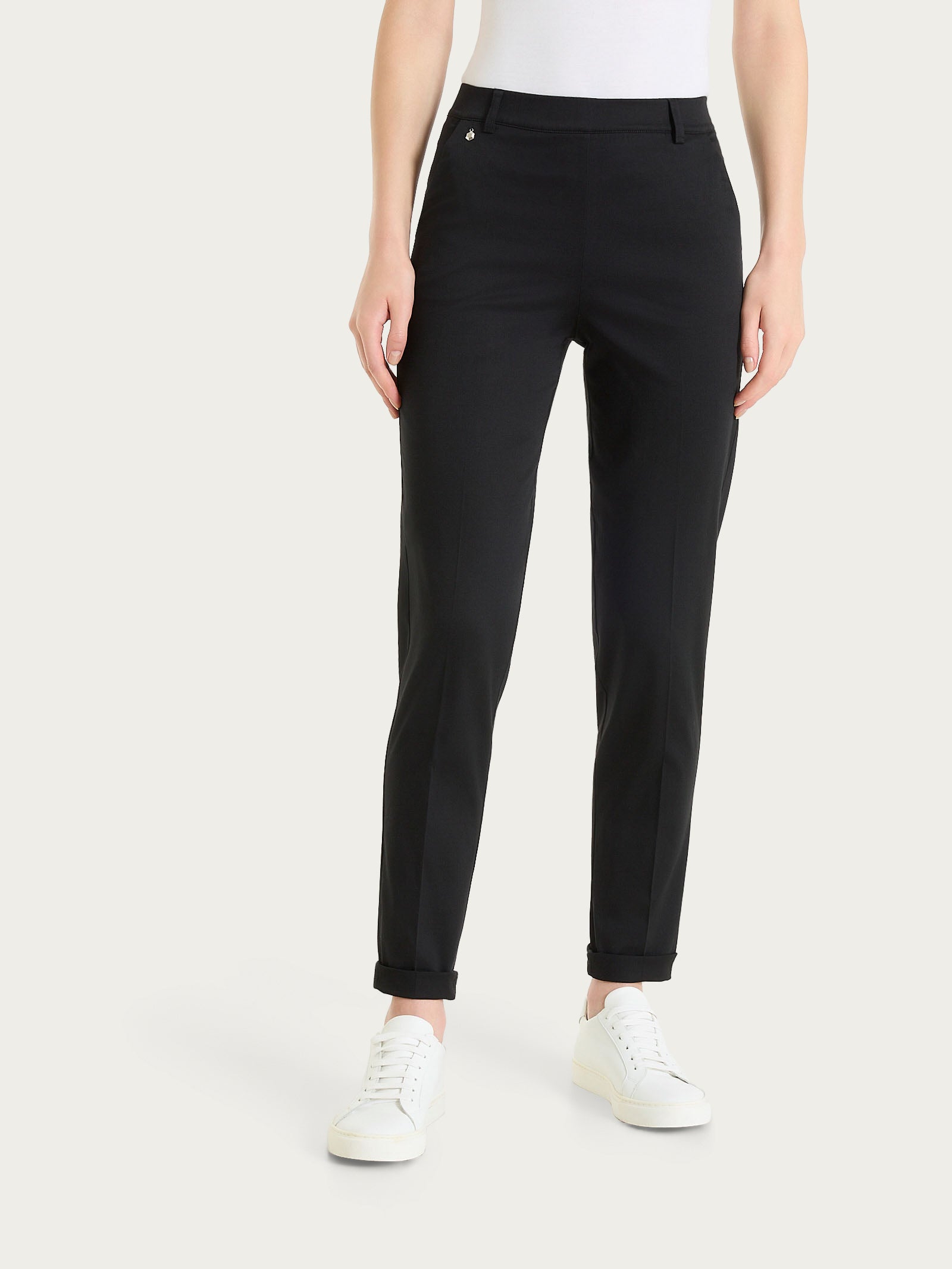 Ragno Satin Power Pantalone Chino Slim Nero elegante