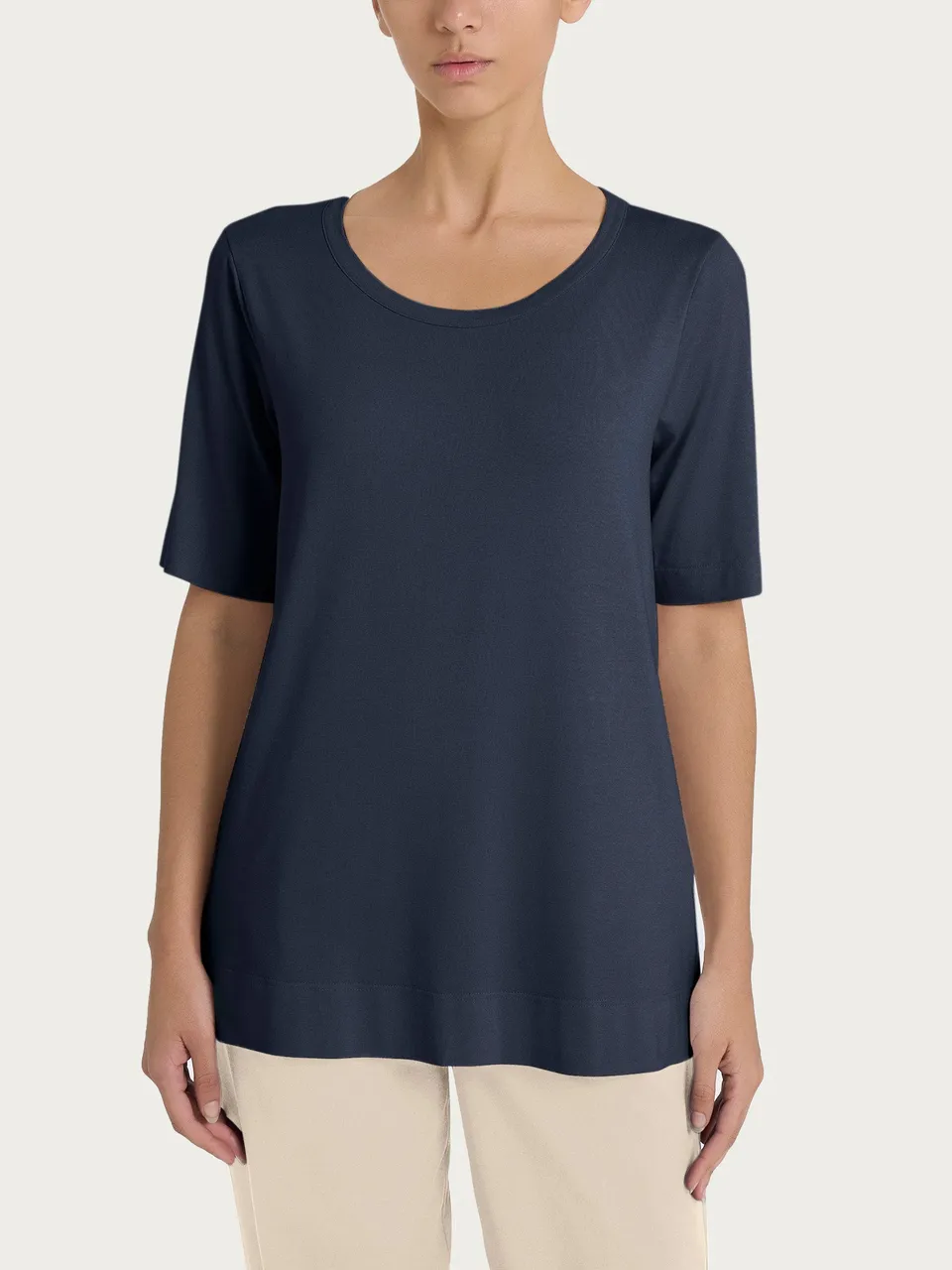 Ragno Viscosa Summer Maglietta Girocollo maglietta blu viscosa