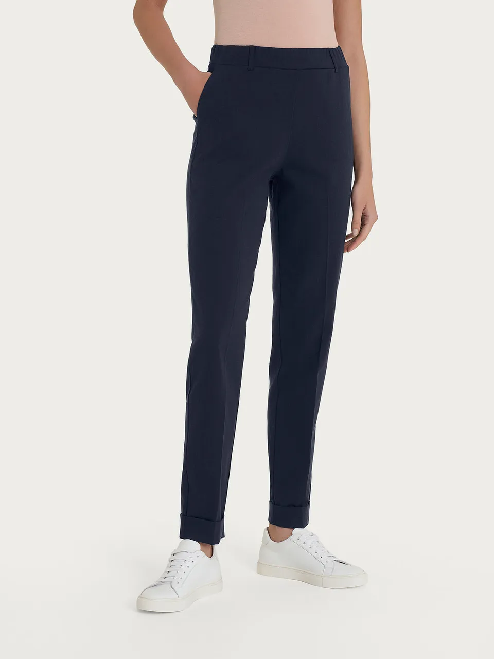 Ragno Super Natural pantaloni chino slim donna Bleu tencel