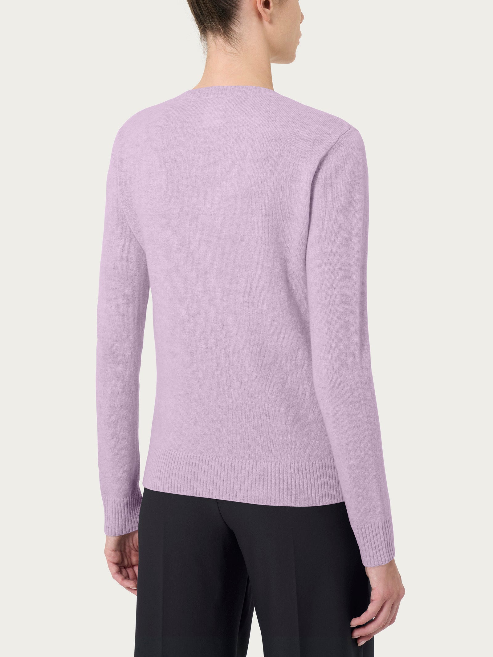 Ragno Scollo a V maglia cashmerino Orchid Petal