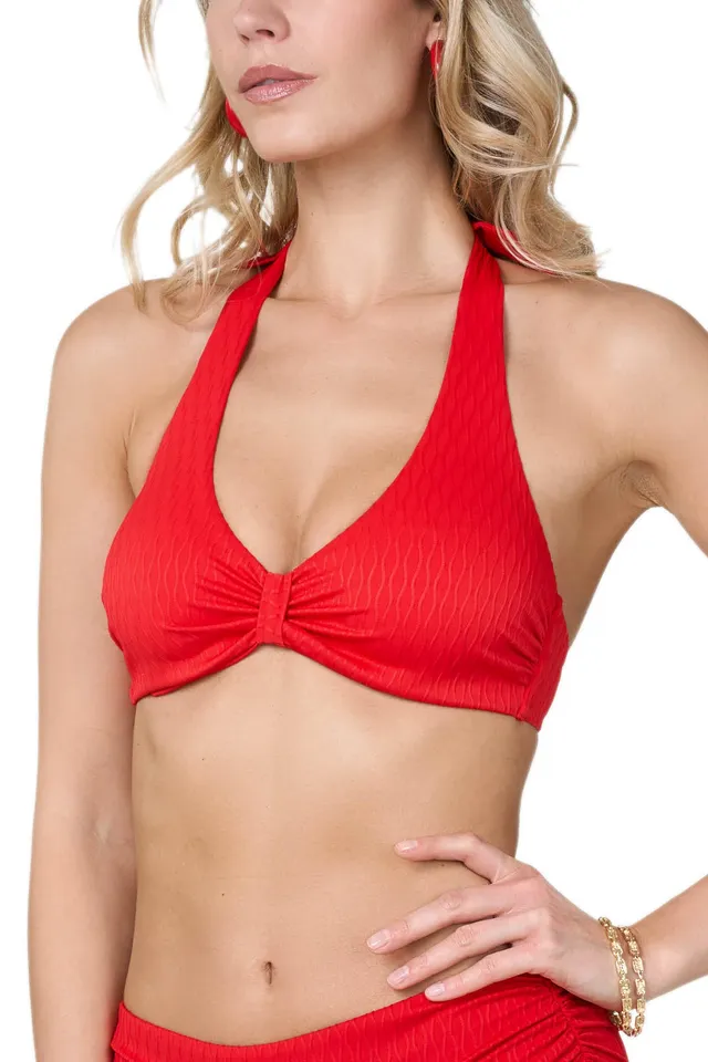 Goldenpoint Waves top bikini triangolo con ferretto jacquard