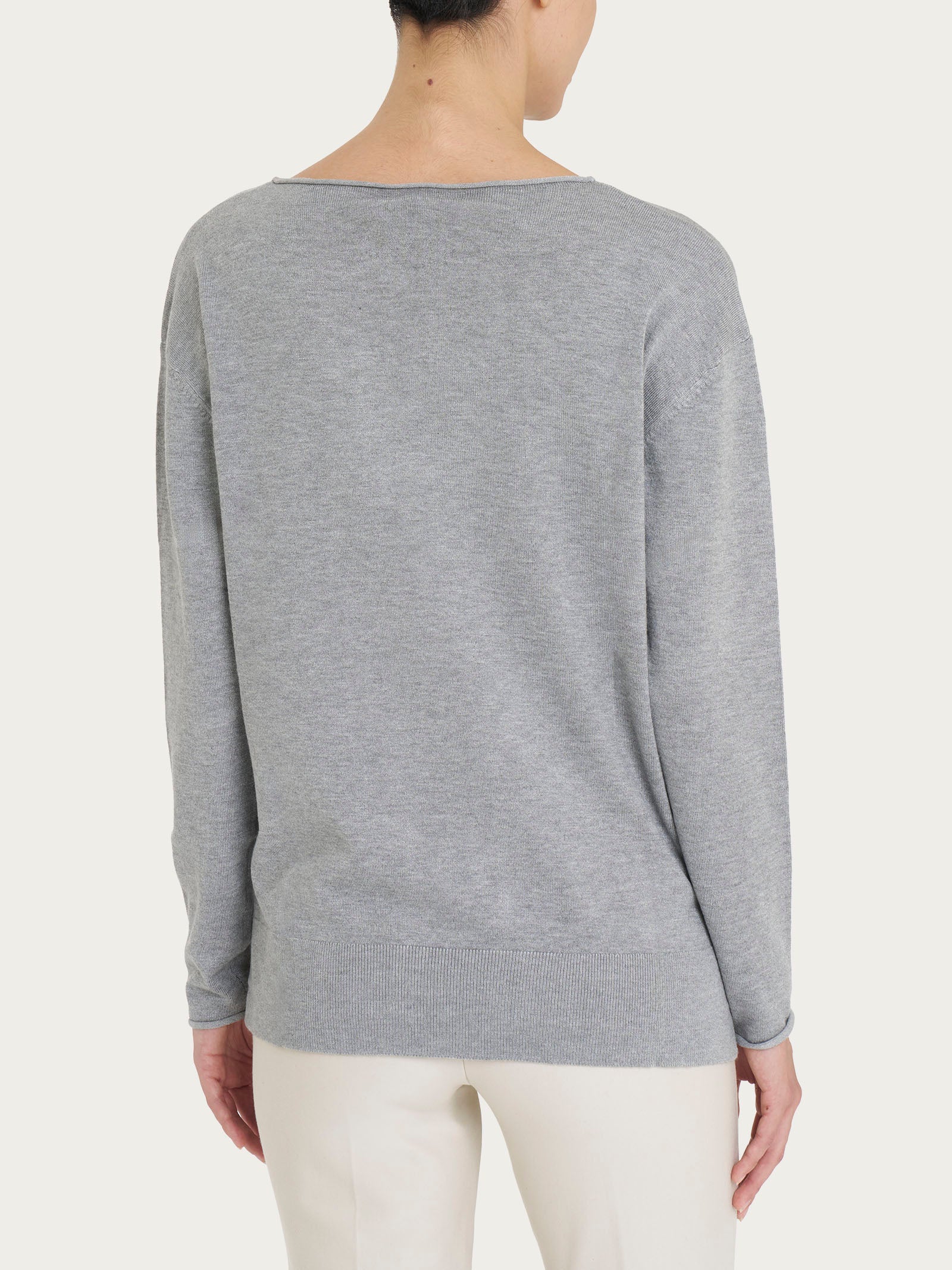 Ragno Four Seasons Maglia girocollo Ghiaia Mel. manica lunga