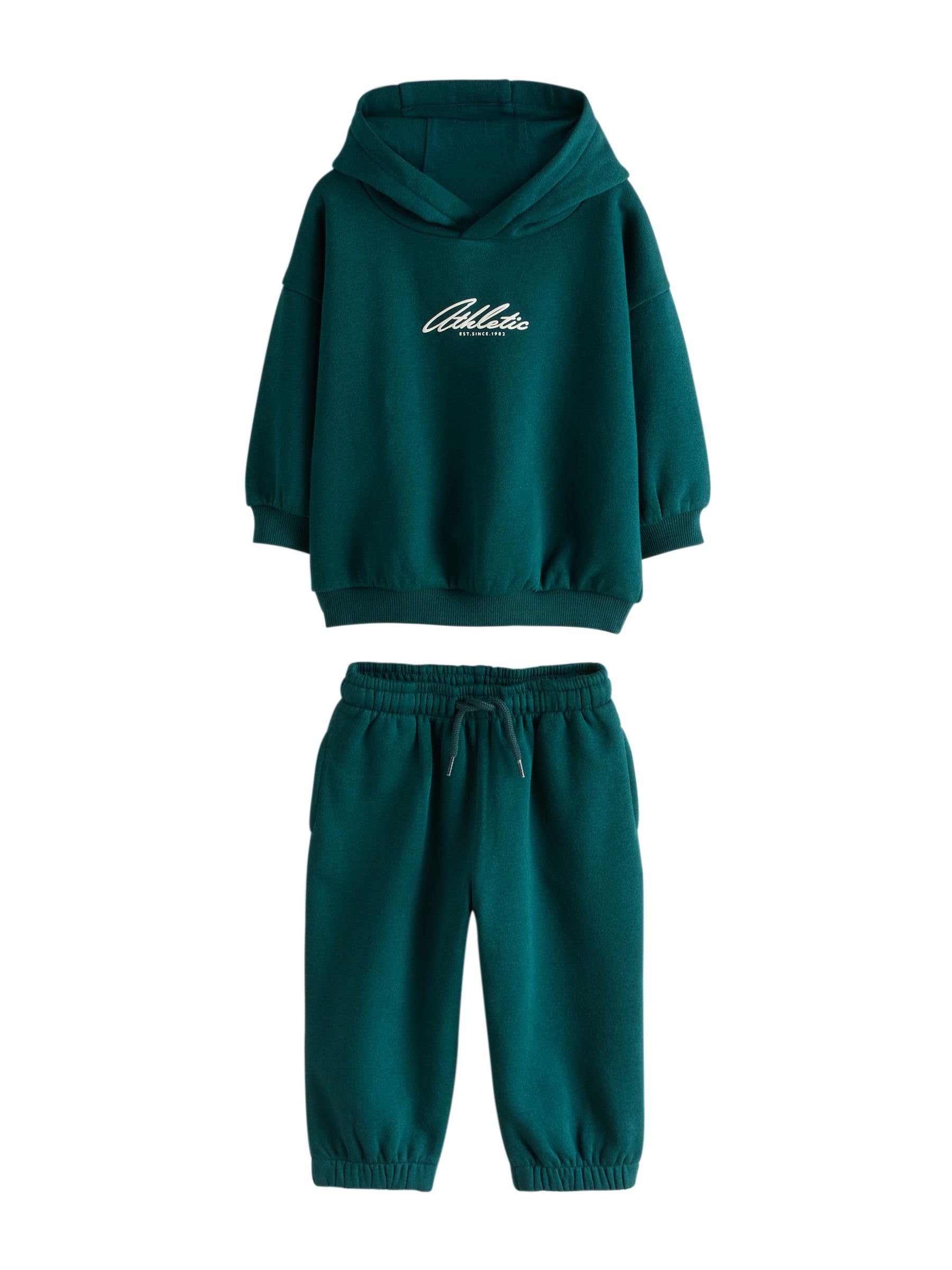 Next tuta bambino felpa e jogging verde nero 80-86 4 pezzi