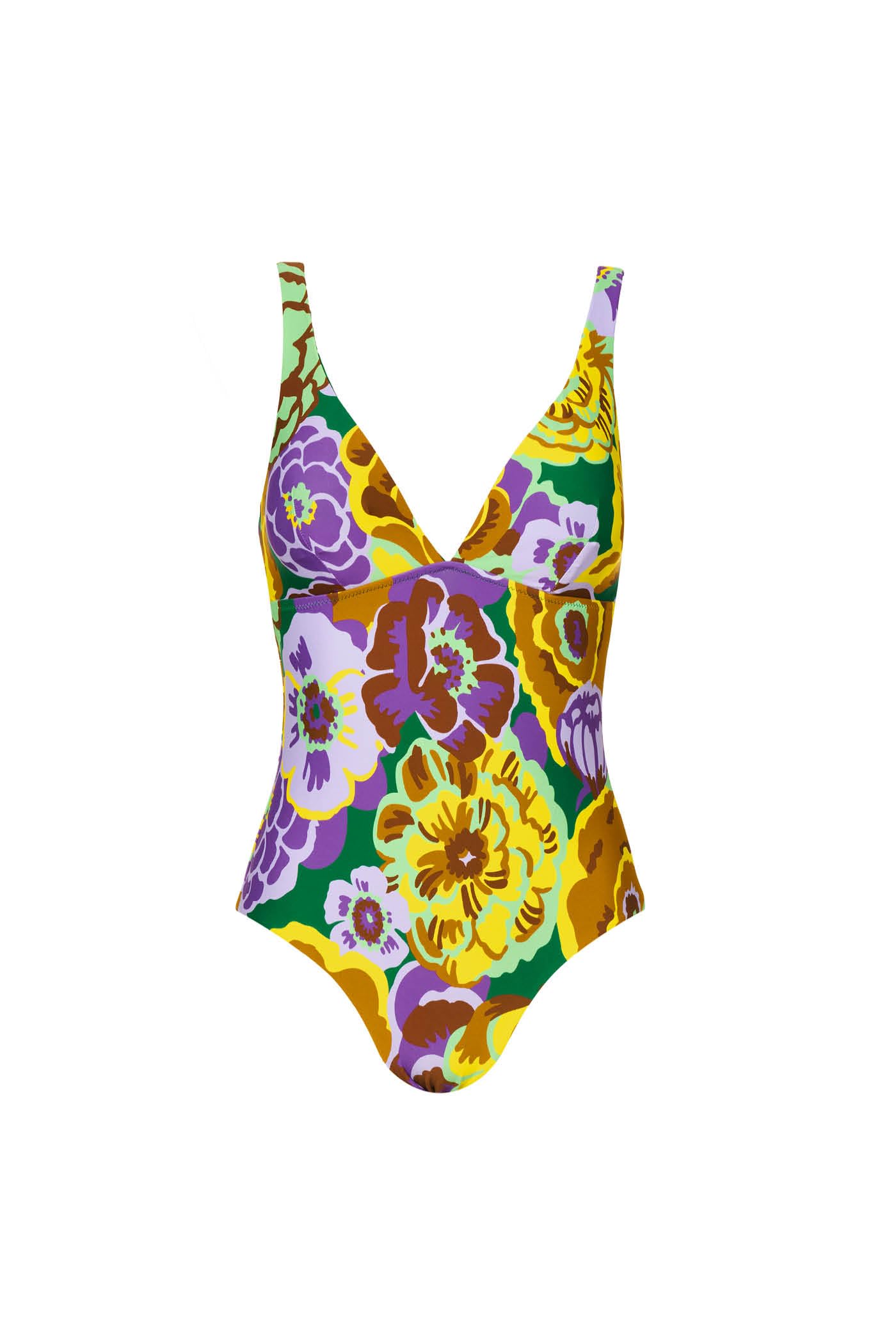 Goldenpoint Fleur costume intero triangolo floreale multicolor