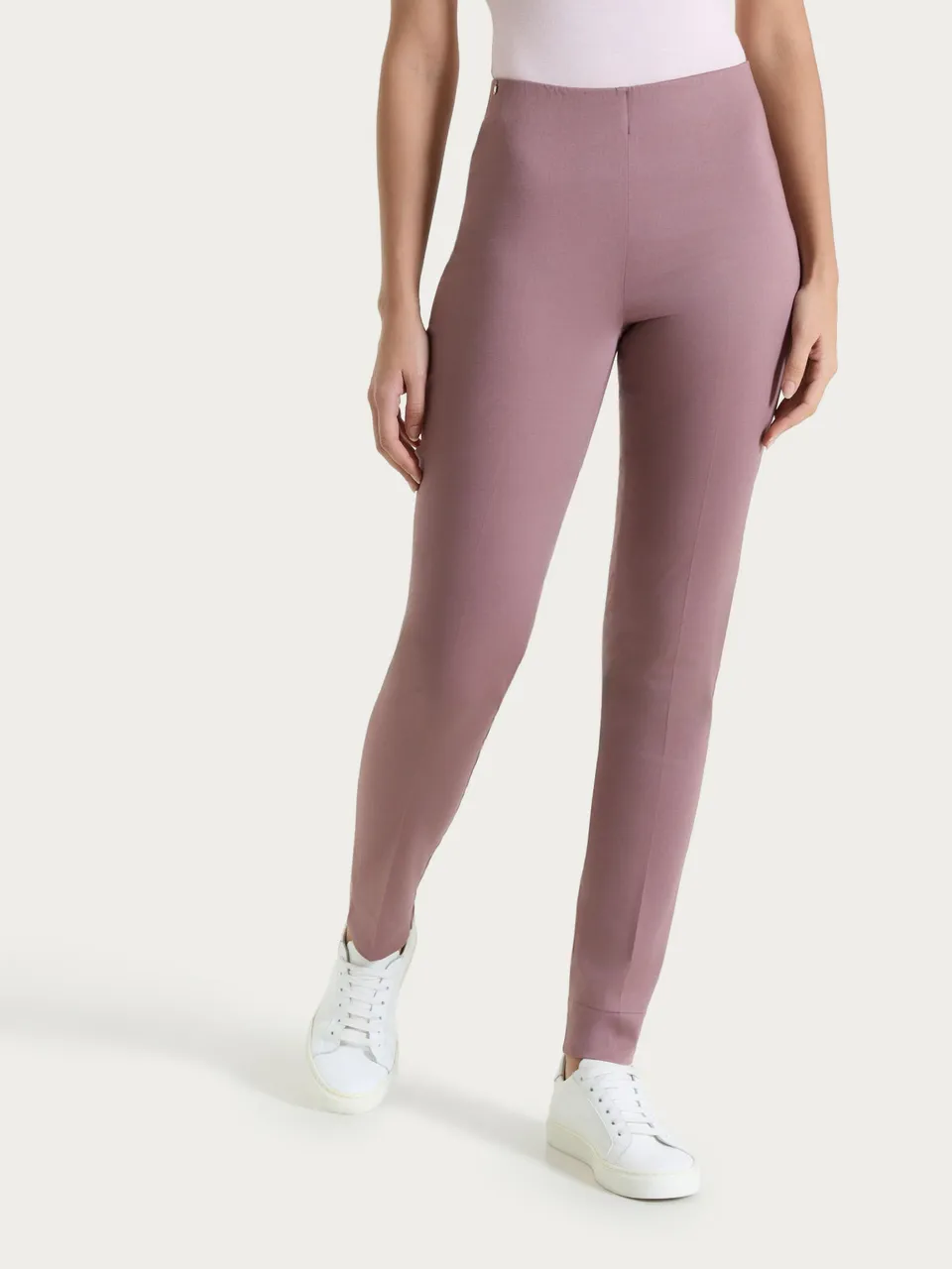 Ragno Satin Power pantalone sigaretta Twilight Mauve skinny