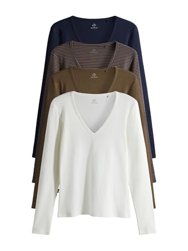 Geo Next The Set Magliette coste scollo V manica lunga da 4