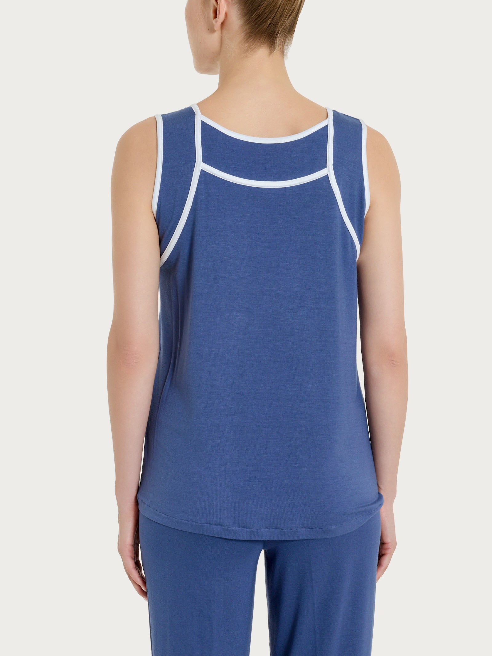 Ragno Viscosa Summer Top Spalla Larga Donna Blu Oceana