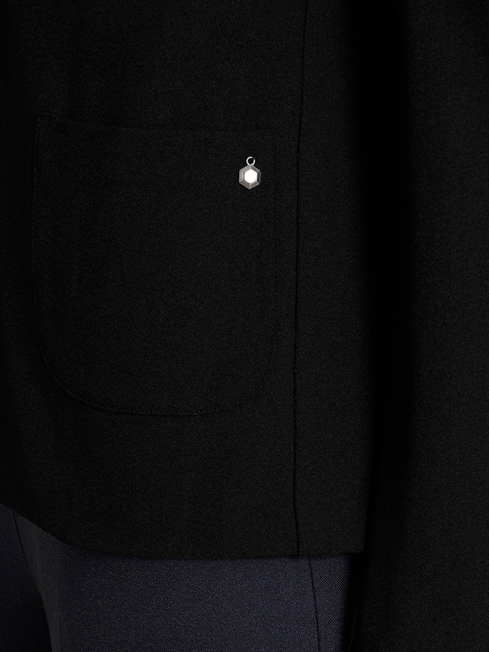 Ragno Flannel Twill Blazer Due Bottoni Nero Regular