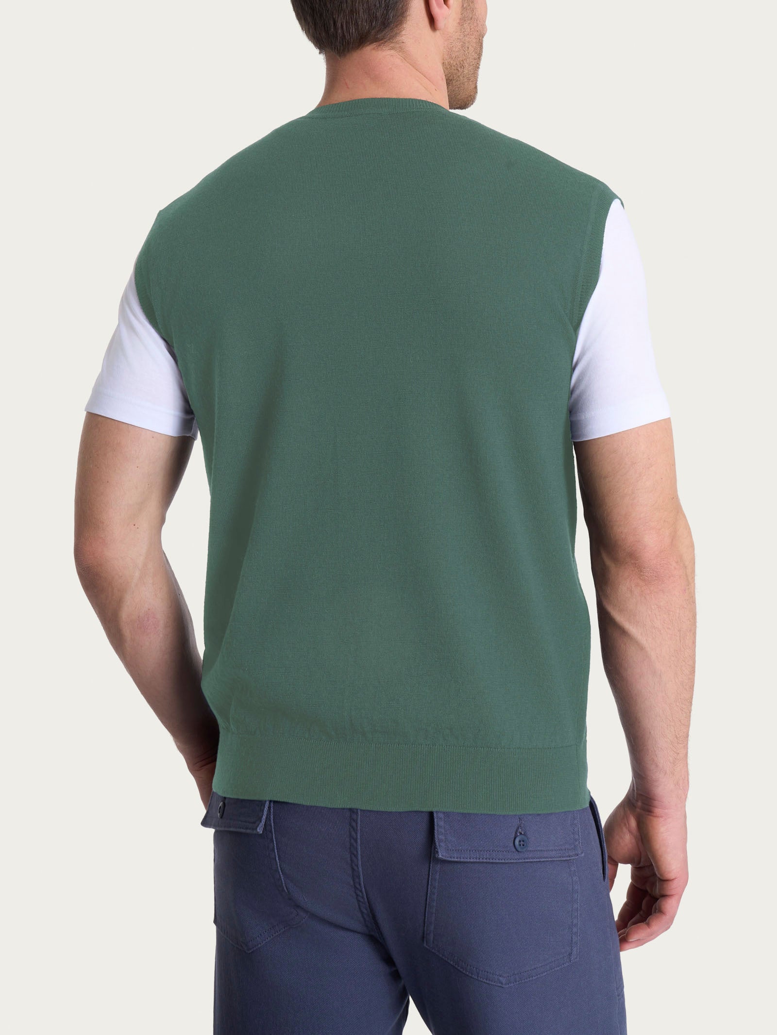 Ragno Merino Soft gilet scollo a V Dark Forest lana