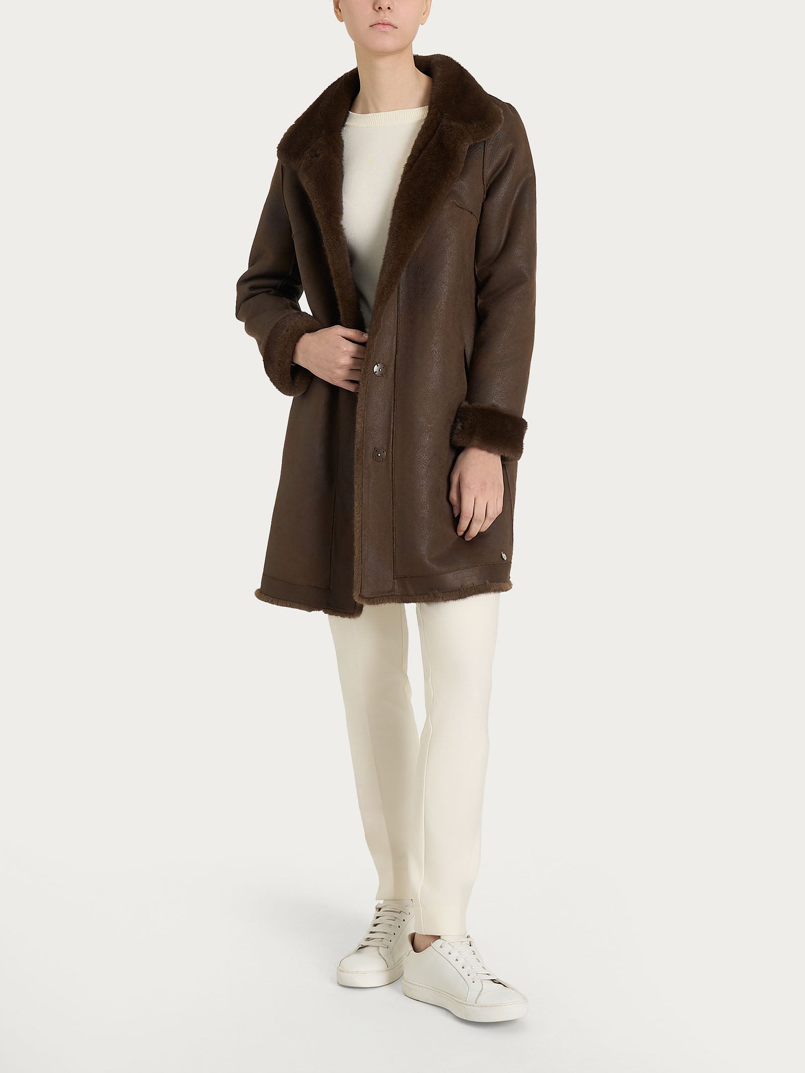 Ragno Vegan Fur Cappotto double-face chocolate torte caldo